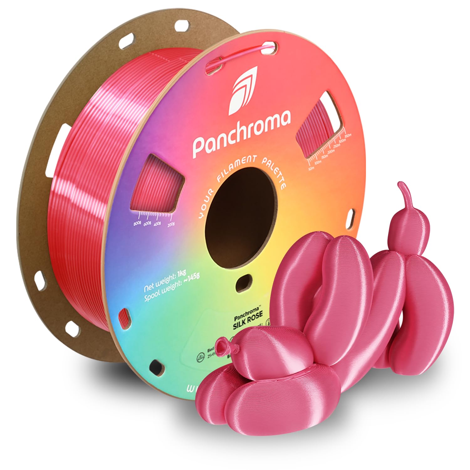 Polymaker Panchroma Silk PLA Filament 1.75mm 1kg, Shiny Rose, New and Improved Formula, Better Strength, Printing Speed and Clog