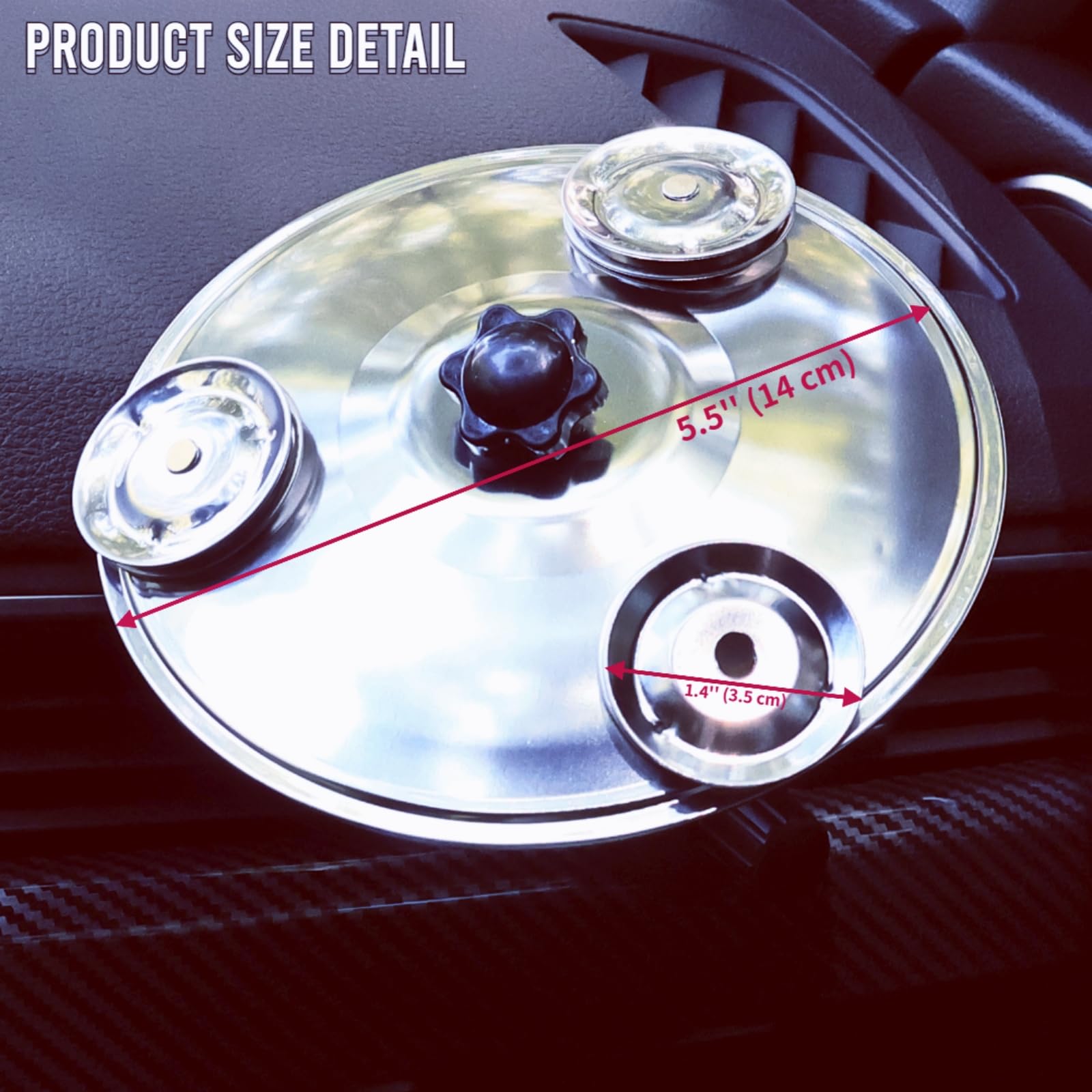 Car Vent Cymbal 1-Pack, 360 Rotating Mini Drum Crash Cymbal With Triple-Layer Sound, Universal Fit For All Vehicles, Easy Diy As