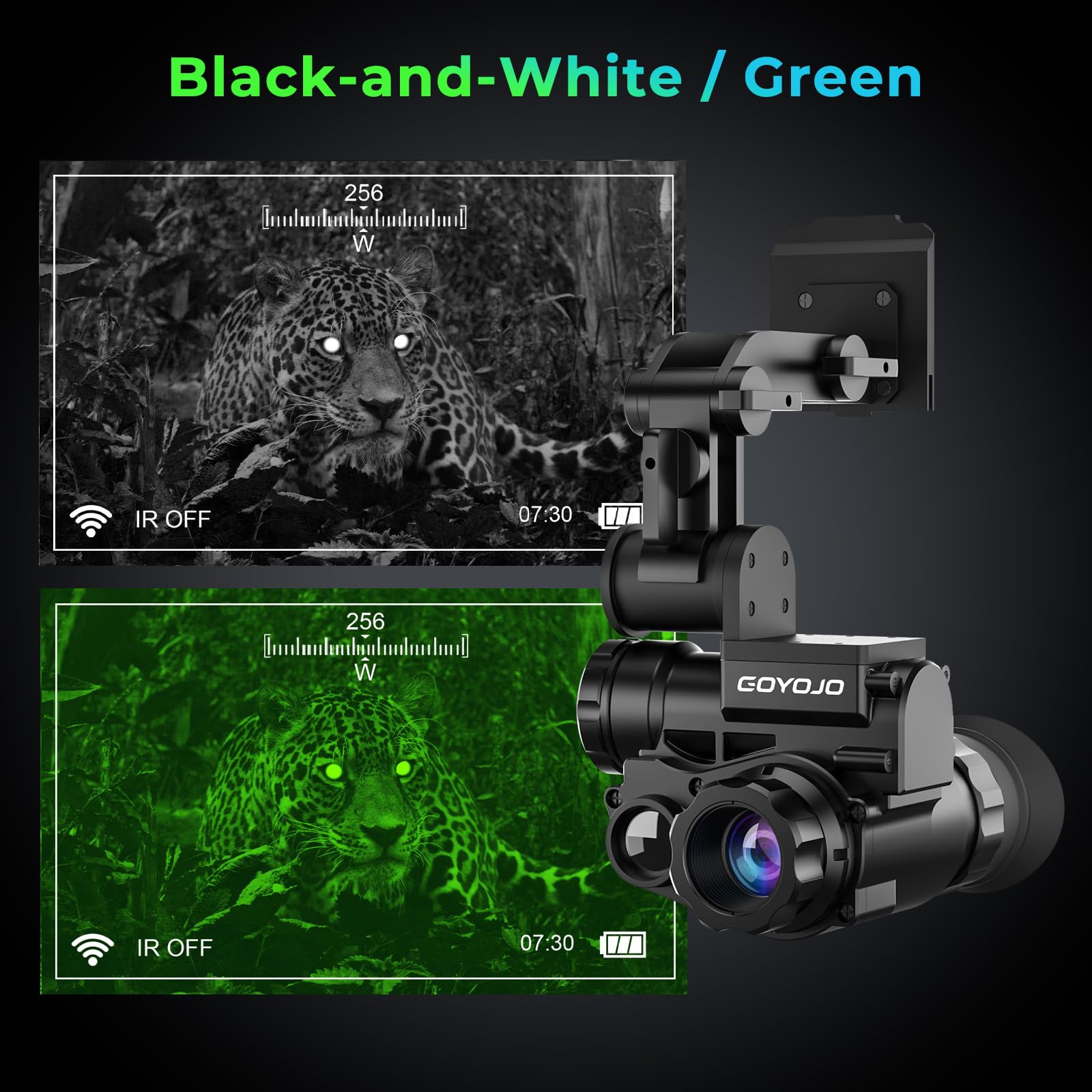 Goyojo Helmet-Mounted Night Vision Monocular - 1080P Hd, 6X Digital Zoom & 1X Optical, Ip66 Waterproof Nvg Built-In Digital Comp