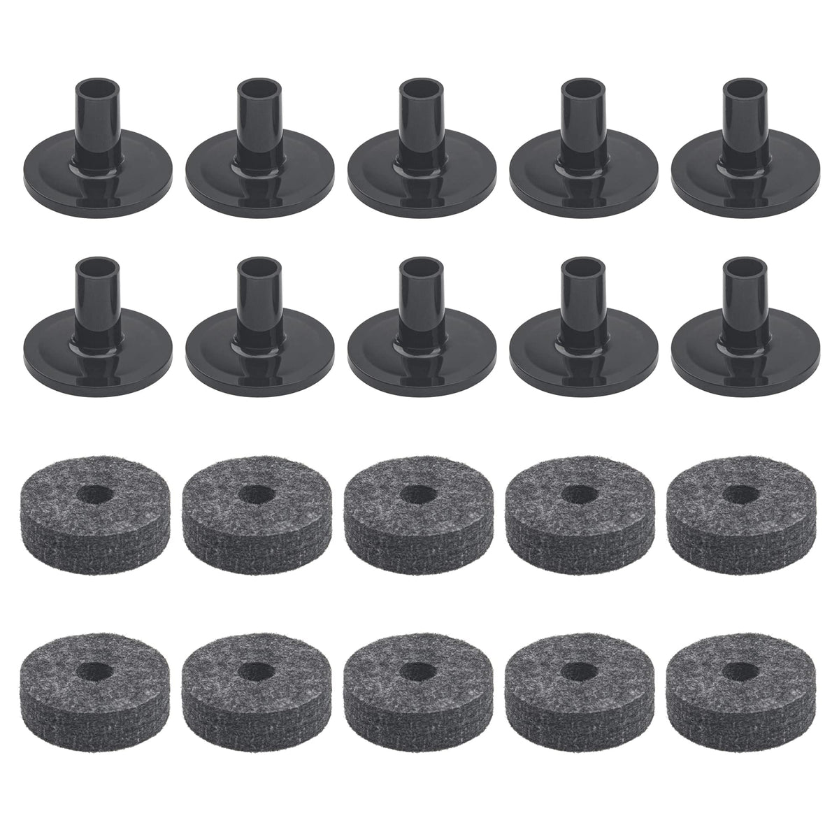 20Pcs Yootones Cymbal Stand Felt Washer & Plastic Drum Cymbal Stand Sleeves Drum Accessories