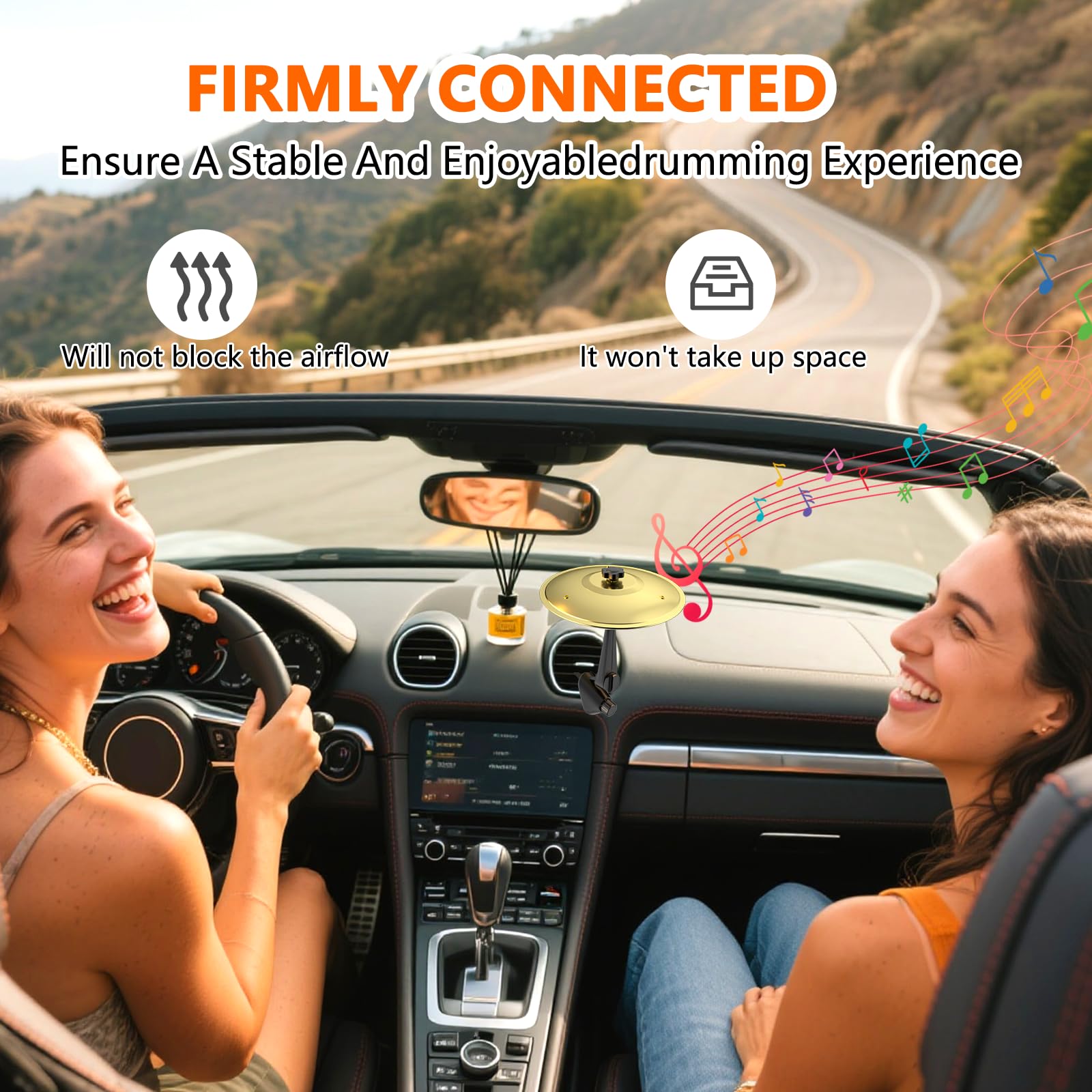 Car Cymbal Air Vent, Mini Car Crash Cymbals, Add Fun To Your Drive With Car Drum | A Great Gift For Drummers And Music Lovers |