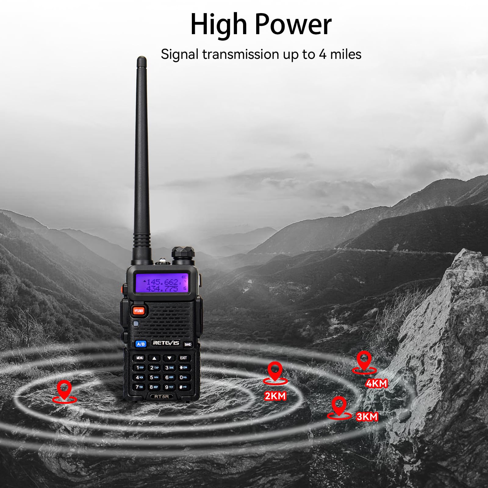 Retevis Rt 5R 2 Way Radio Long Range, Walkie Talkies With Shoulder Mic, Dual Band, 128Ch, High Power, Handheld Two Way Radios, 1400Mah Rechargeable Ham Radio For Hunt, Hiking, Sking (2 Pack)