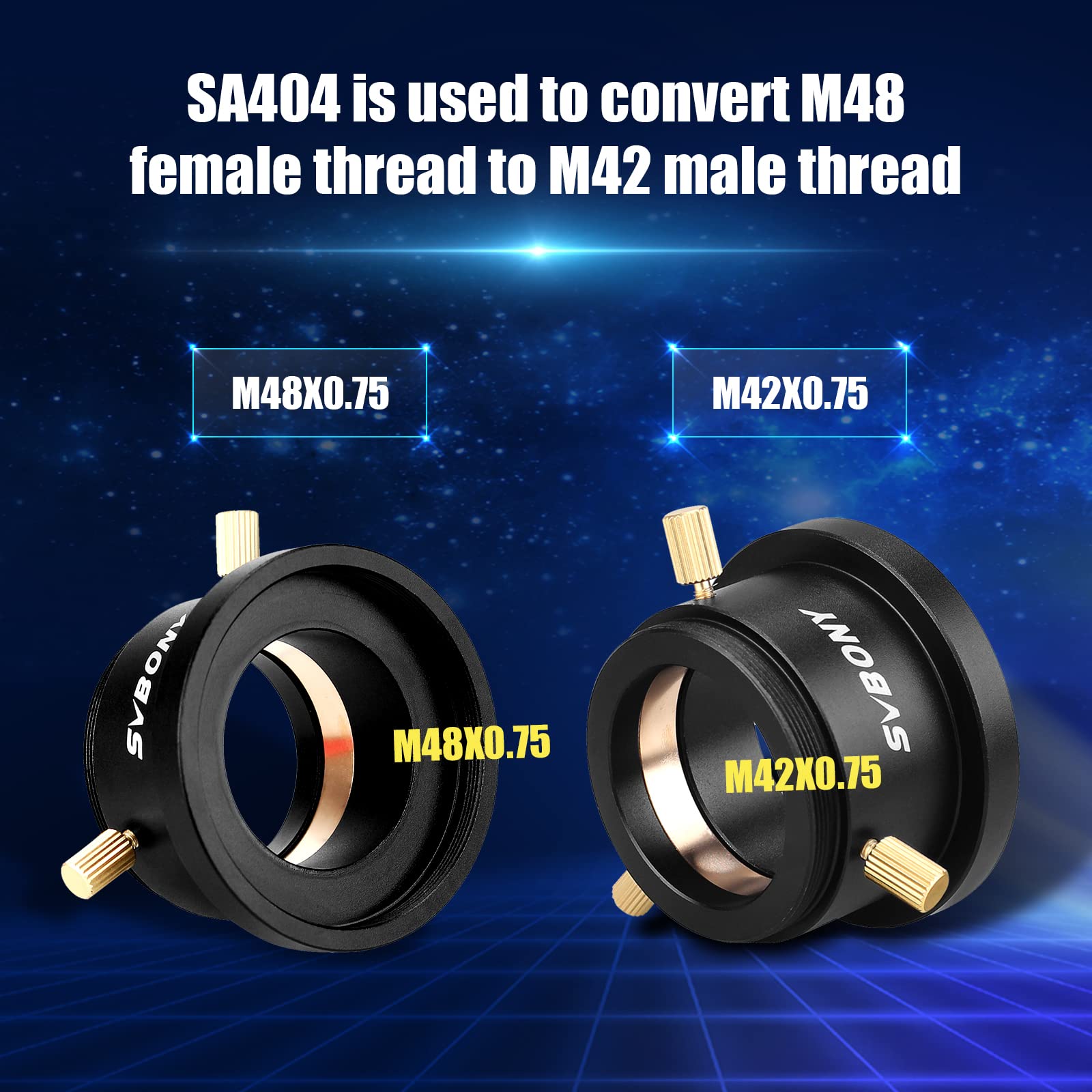 Svbony Sa404 M48 To M42 Adapter, 1.25 Inches Telescope Adapter For Sv41 Spotting Scope, Eyepiece Adapter For Eyepiece Photograph