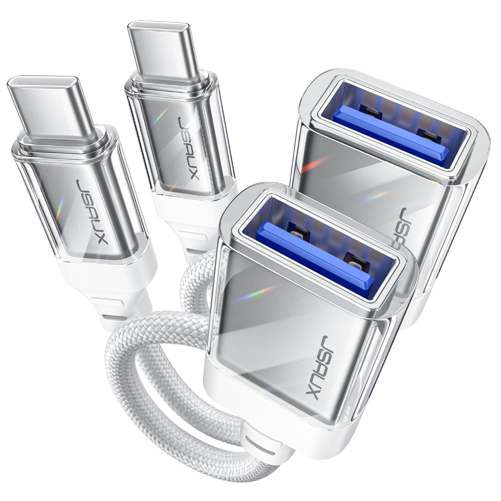 Jsaux Usb To Usb C Adapter [2 Pack], Usb C To Usb 3.0 Adapter, Usb C Otg Adapter Compatible With Macbook Pro/Air, Iphone 15 Pro