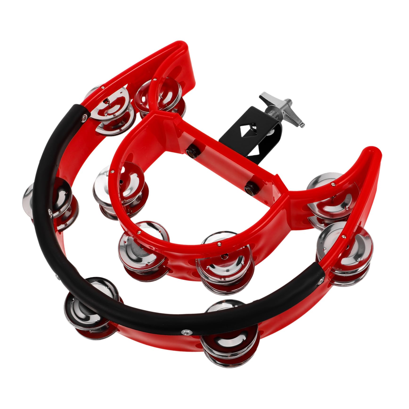 Kisangel Drum Mountable Tambourine with Double Row Jingles Versatile Percussion Accessory for Drum Players Easy Installation for