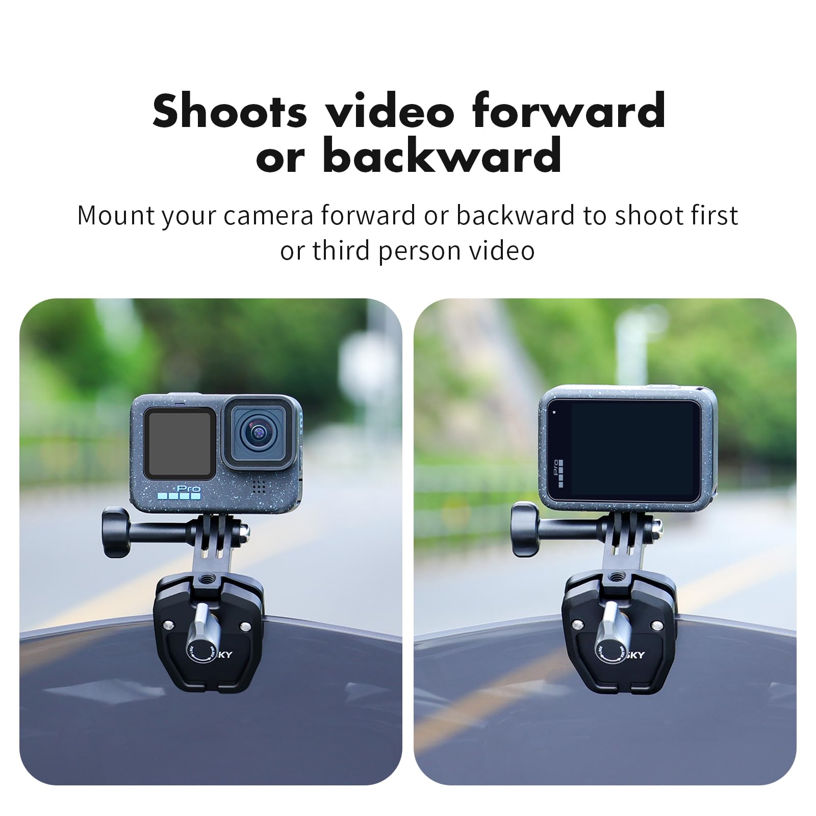 Seasky M1 Motorcycle Motorbike Windscreen Clamp Mount Accessories For Gopro Hero 12 11 10 9 8 7 Dji Action 4 3 2 Compatible With