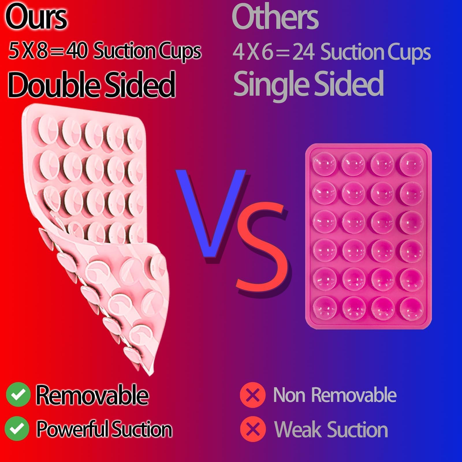 Yojaro Silicone Suction Cup Phone Case Mount Double Sided, Phone Accessories Hands-Free Strong Grip Holder For Selfies And Video