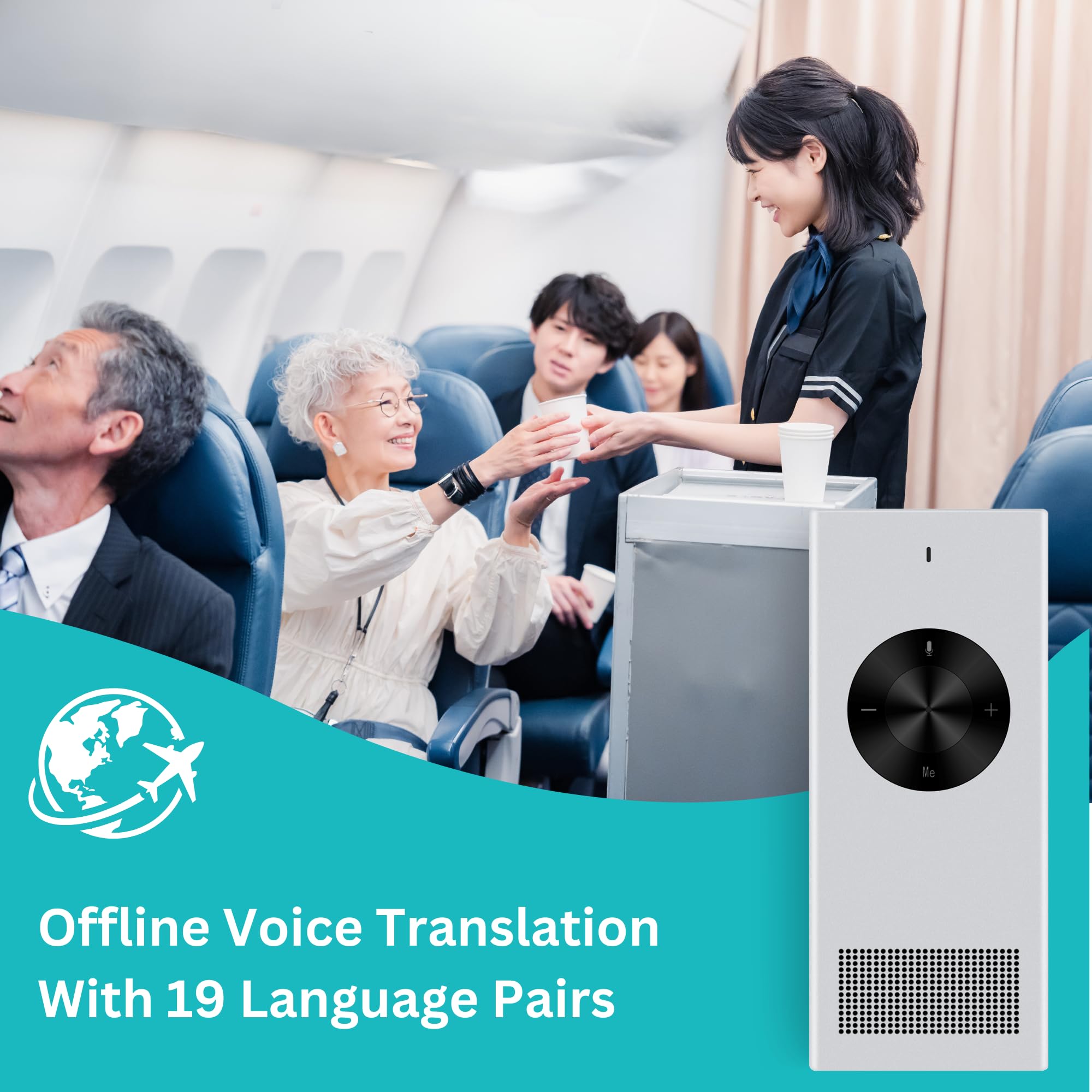 Enence Pro Language Translator Device, Real-Time Voice Translation, Instant Pocket Ai Translator Device, Support 60+ Languages.