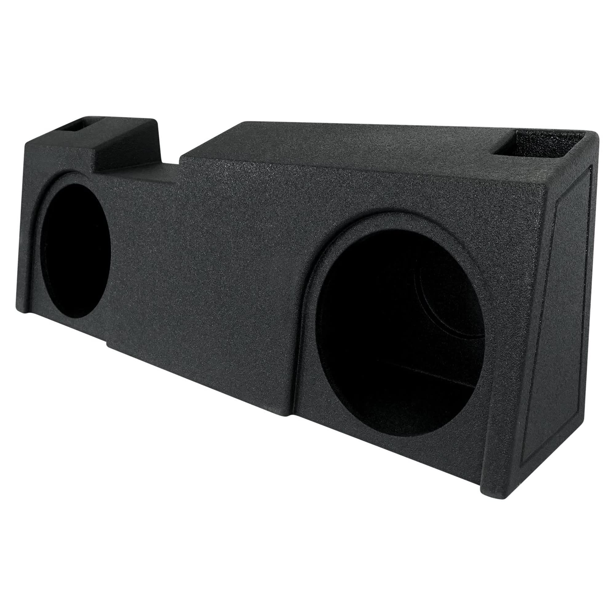 Q Power Underseat Upfire Dual 12 Inch Ported Subwoofer Box QBGMC19212 Wood Black for 2019-2022 GMC/Chevy Crew/Double Cab