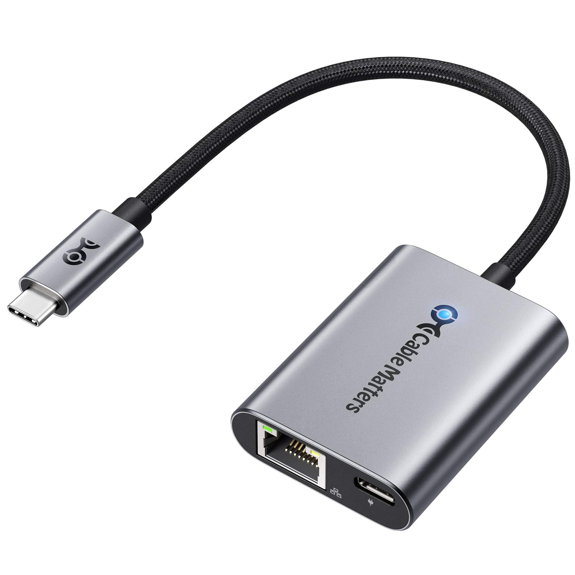 Cable Matters USB C to Ethernet Adapter with 140W Charging, Gigabit Ethernet to USB C Adapter, Compatible with MacBook Pro, Dell