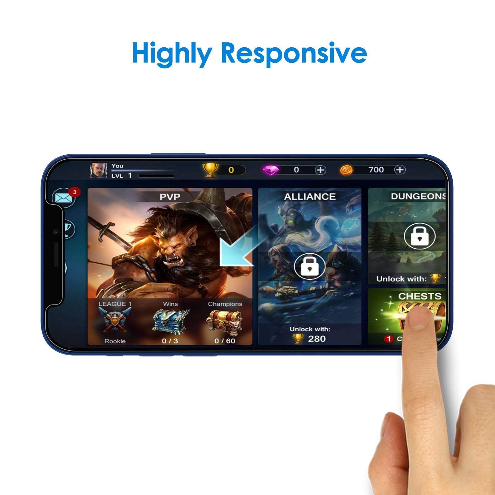 Jetech Screen Protector For Iphone 12/12 Pro 6.1 Inch, Tempered Glass Film, 3 Pack