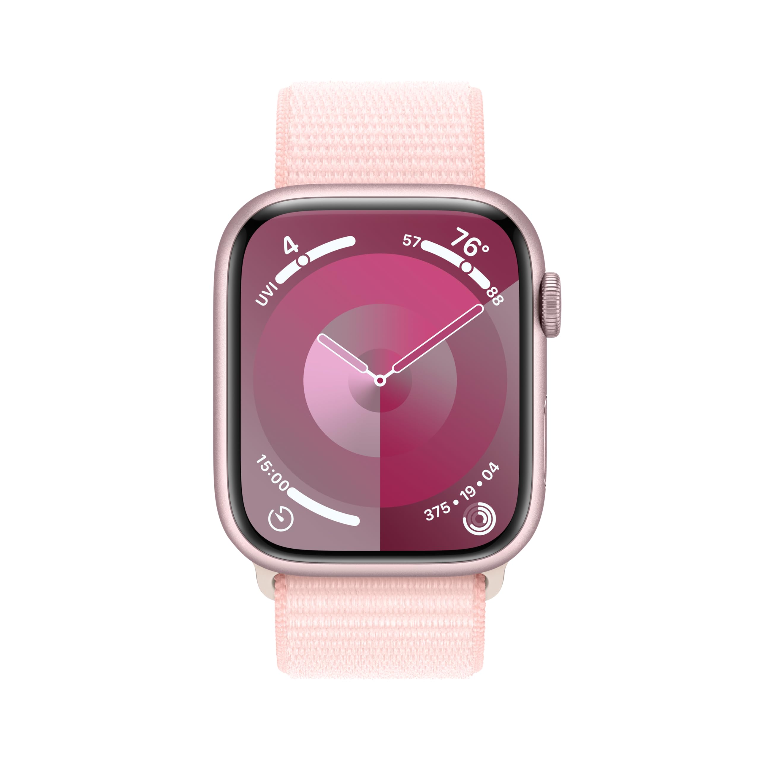 Apple Watch Series 9 [GPS + Cellular 45mm] Smartwatch with Pink Aluminum Case with Pink Sport Loop. Fitness Tracker, Blood Oxygen & ECG Apps, Always On Retina Display, Carbon Neutral
