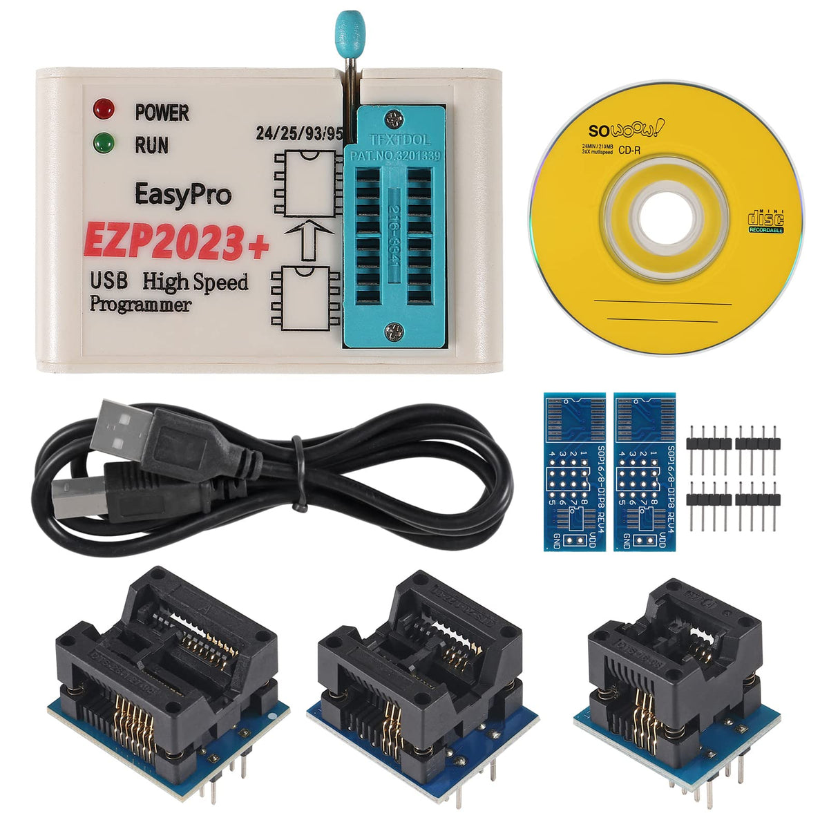 Ezp2023 Usb Programmer High Speed Usb For Eeprom Flash Programmer + 5 Adapter Support 24 25 93 95 For Eeprom Flash Bios For Wind