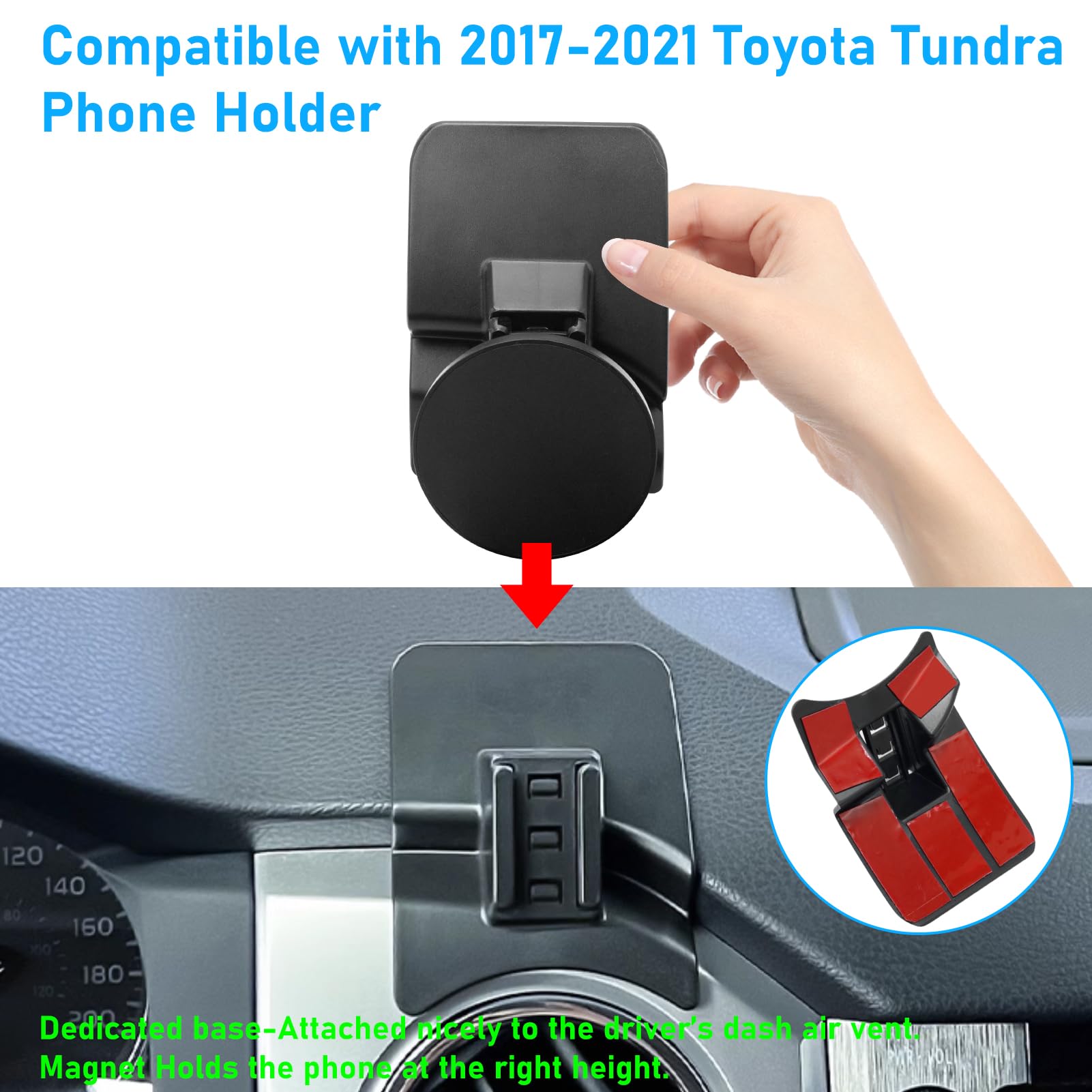 Apeser Compatible With Toyota Tundra Phone Holder 2017-2021 For Air Vent,2Nd Gen Tundra Phone Mount Magnetic Navigation Bracket