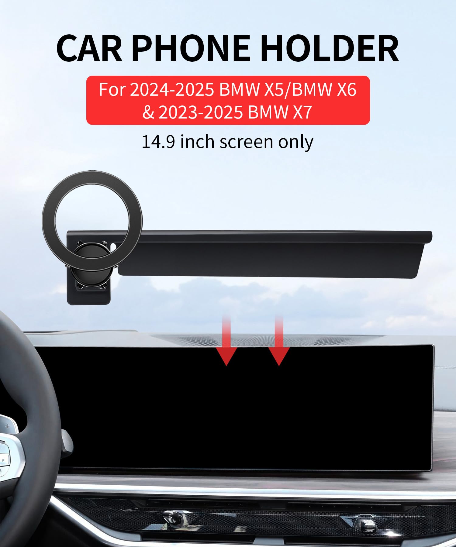 Maserweller Car Phone Holder For 2024 2025 Bmw The X5 / 2024 2025 Bmw X6 /2023-2025 Bmw X7 Accessories 14.9-Inch Screen Fixed Cl