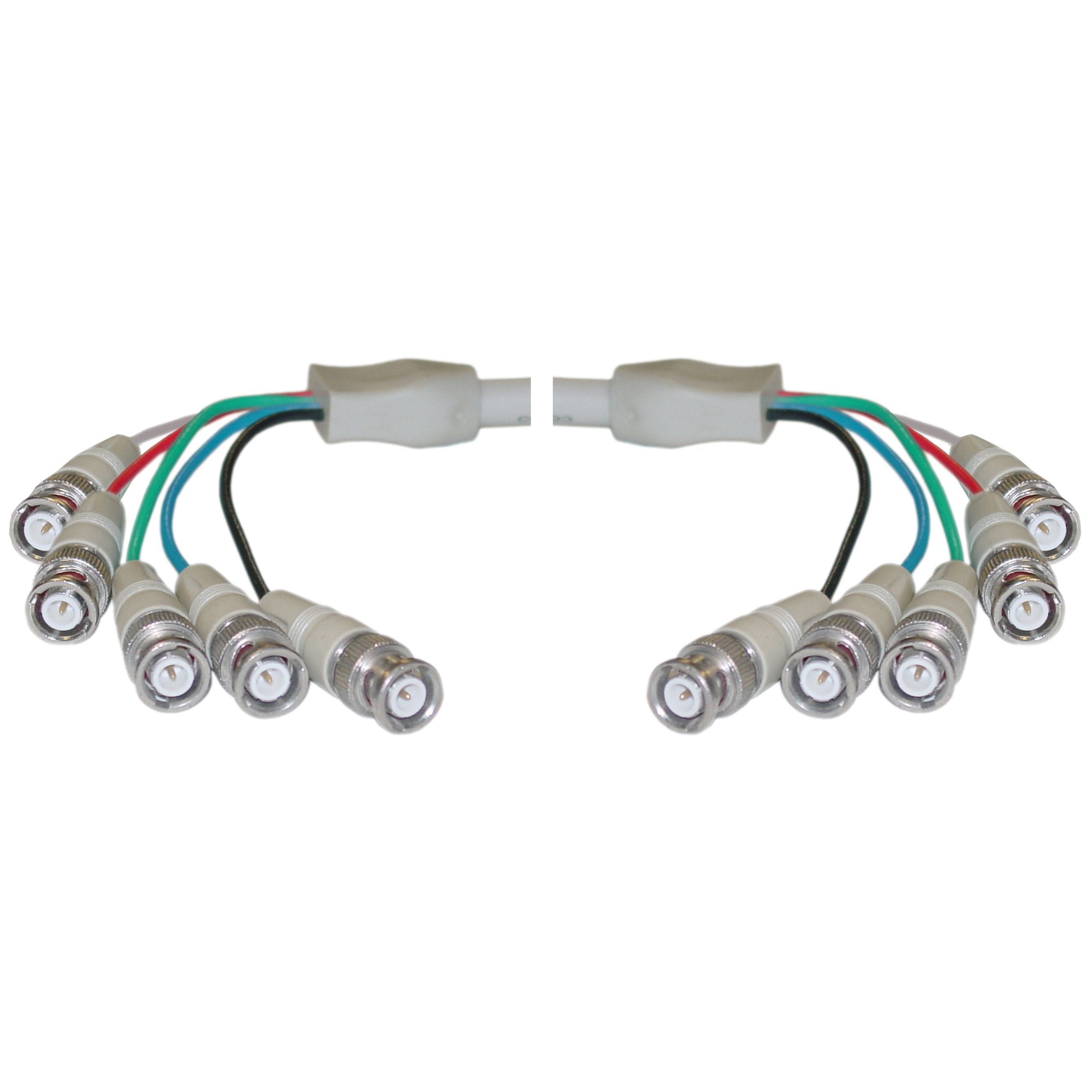 Cablewholesale 5 Bnc Male To 5 Bnc Male Rgbhv High Resolution Coaxial Cable, Double Shielded, 75 Ohm, 28 Awg, Beige, 10 Ft