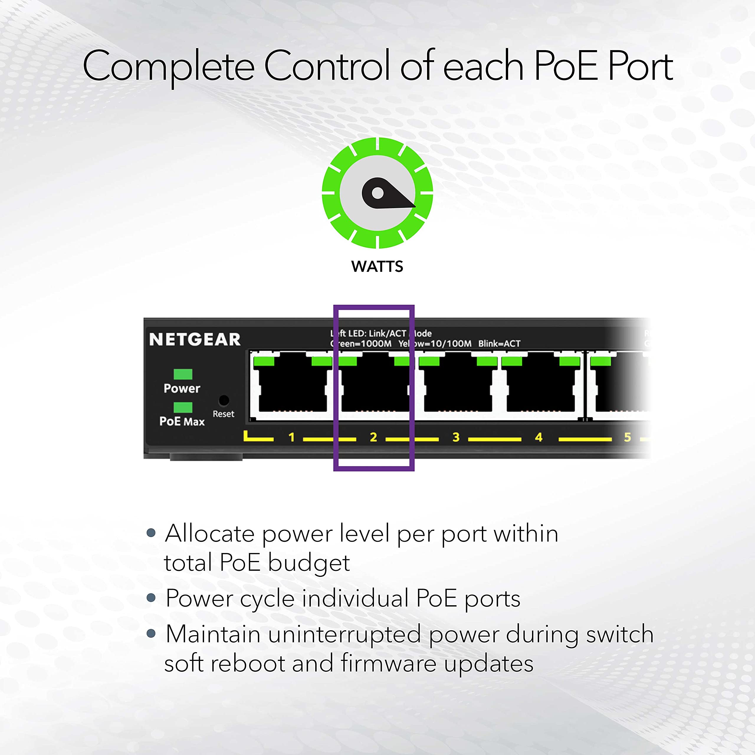 Netgear 8 Port Poe Gigabit Ethernet Easy Smart Managed Essentials Switch (Gs308Ep) - With 8 X Poe+ @ 62W, Desktop Or Wall Mount