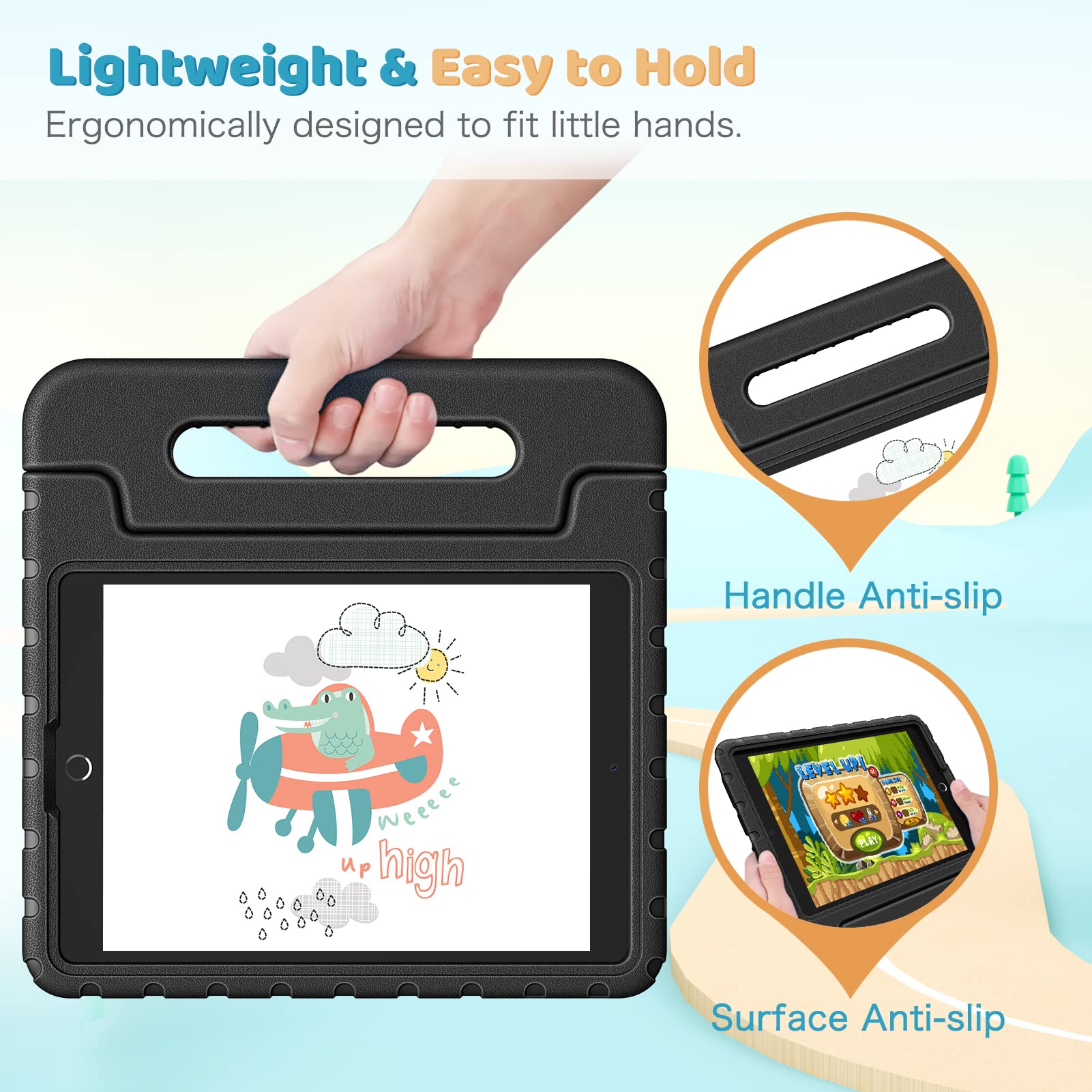 Fintie Kids Case For Ipad 9Th / 8Th / 7Th Generation (10.2 Inch 2021/2020 / 2019 Model)- Shockproof Light Weight Handle Stand Ca