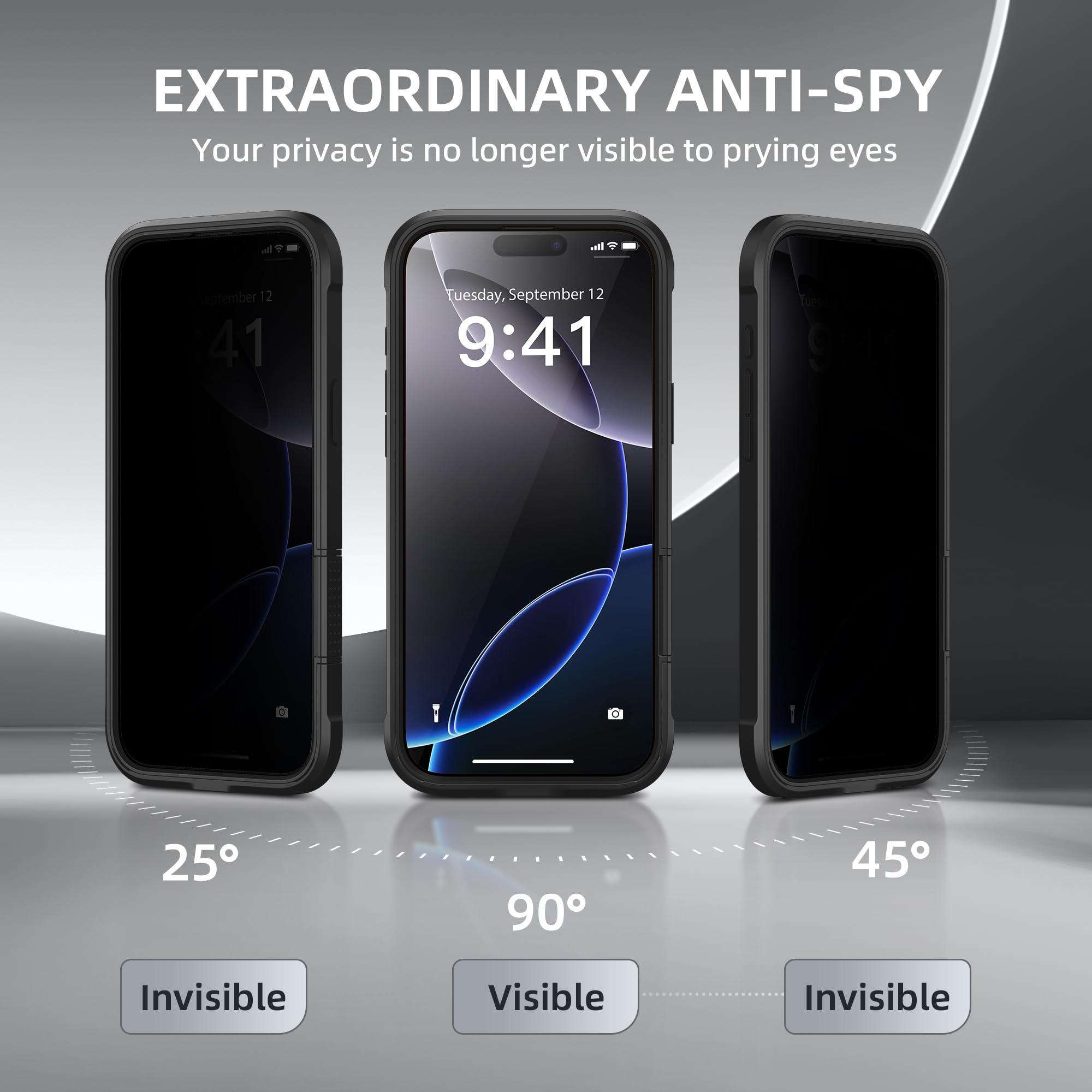 Berfy Magnetic Privacy Case For Iphone 16 Pro Max, Compatible With Magsafe, [Built In Privacy Screen Protector & Upgraded Camera