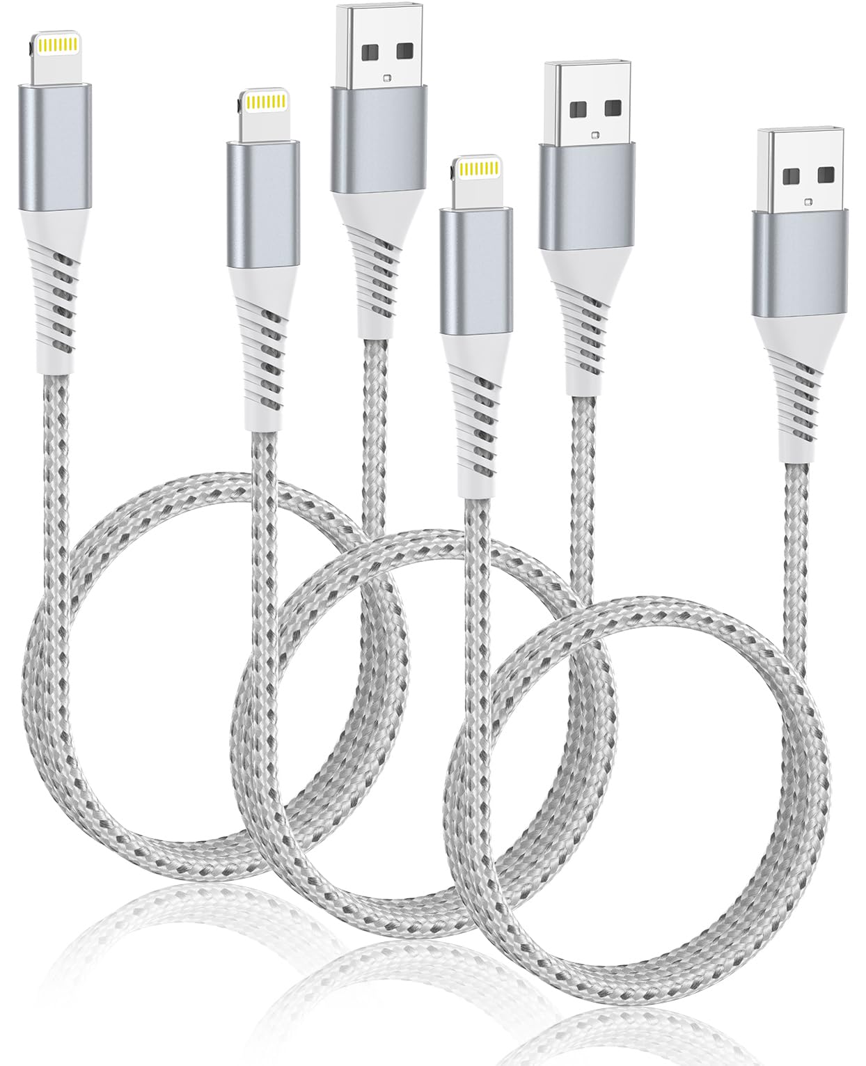 Acevien Iphone Charger Cable 2Ft, 3Pack Usb A To Lightning Braided Short Cable For Car Fast Charging Lightning Cord Compatible I