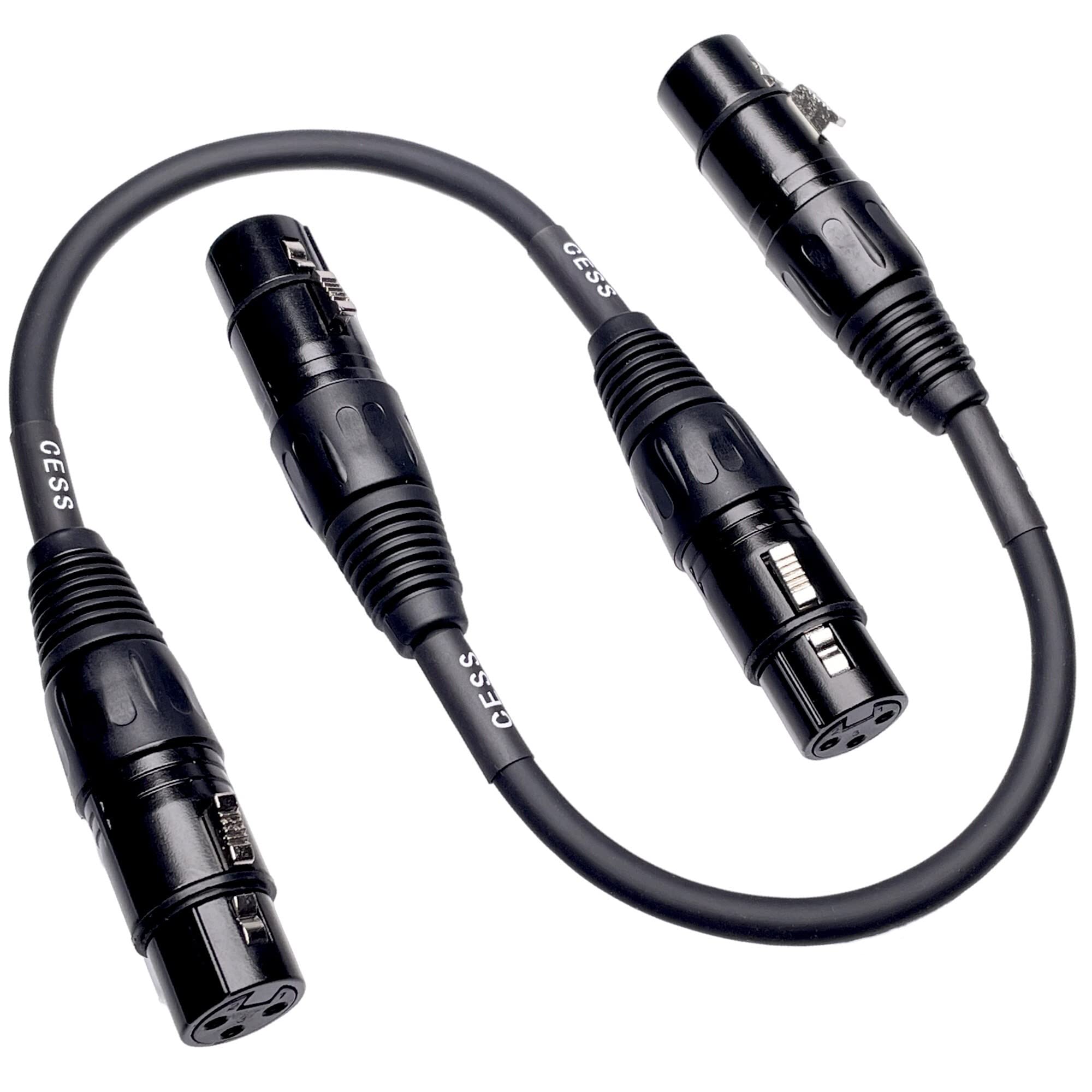 Cess 136 Xlr Female To Female 3 Pin Microphone Line/Gender Changer Adapter Cable, 2 Pack