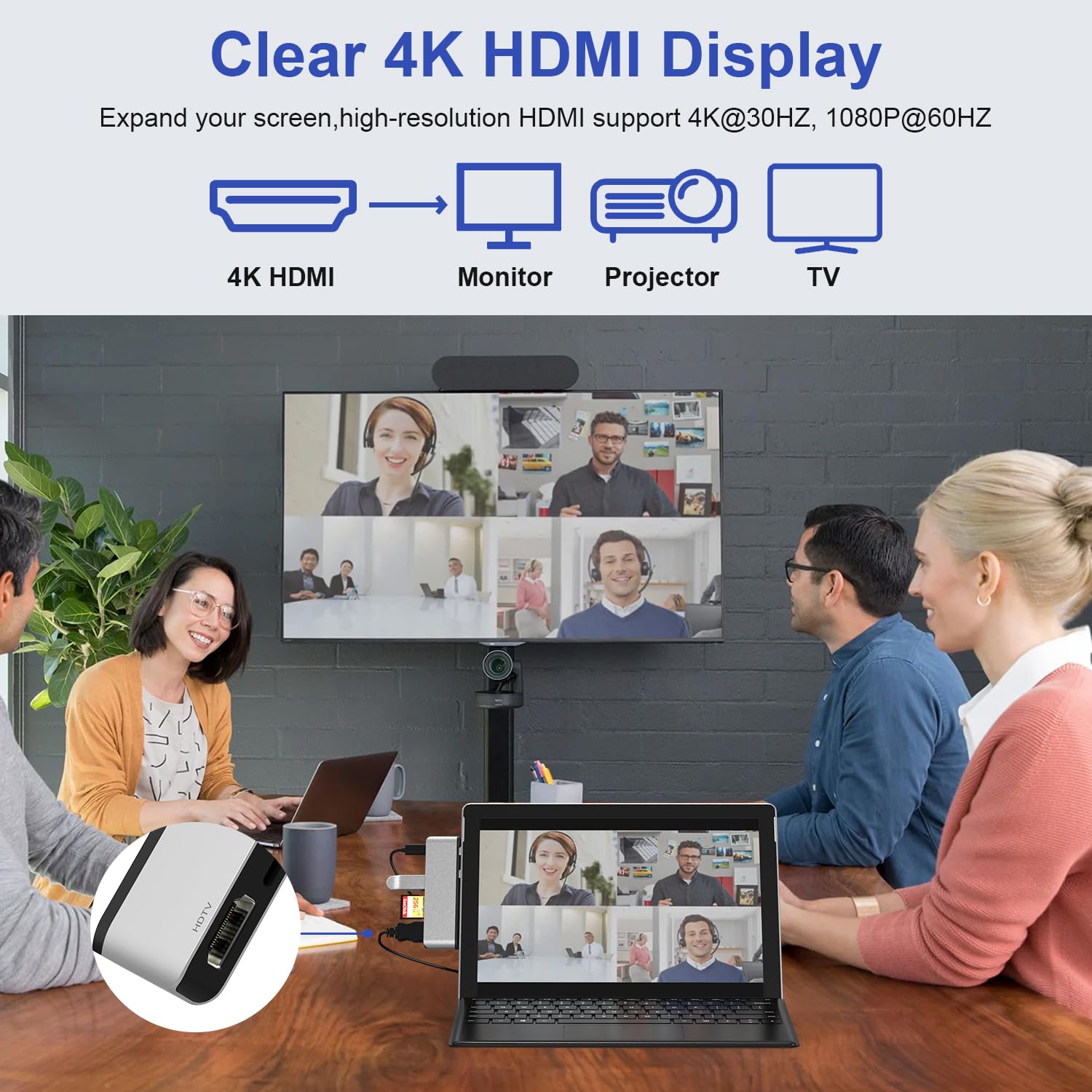 Surface Pro 9 Accessories, Surface Pro 9 Hub Docking Station With 4K Hdmi, Usb C Thunderbolt 4 (Display+Data+Pd), Usb 3.0 * 2, S