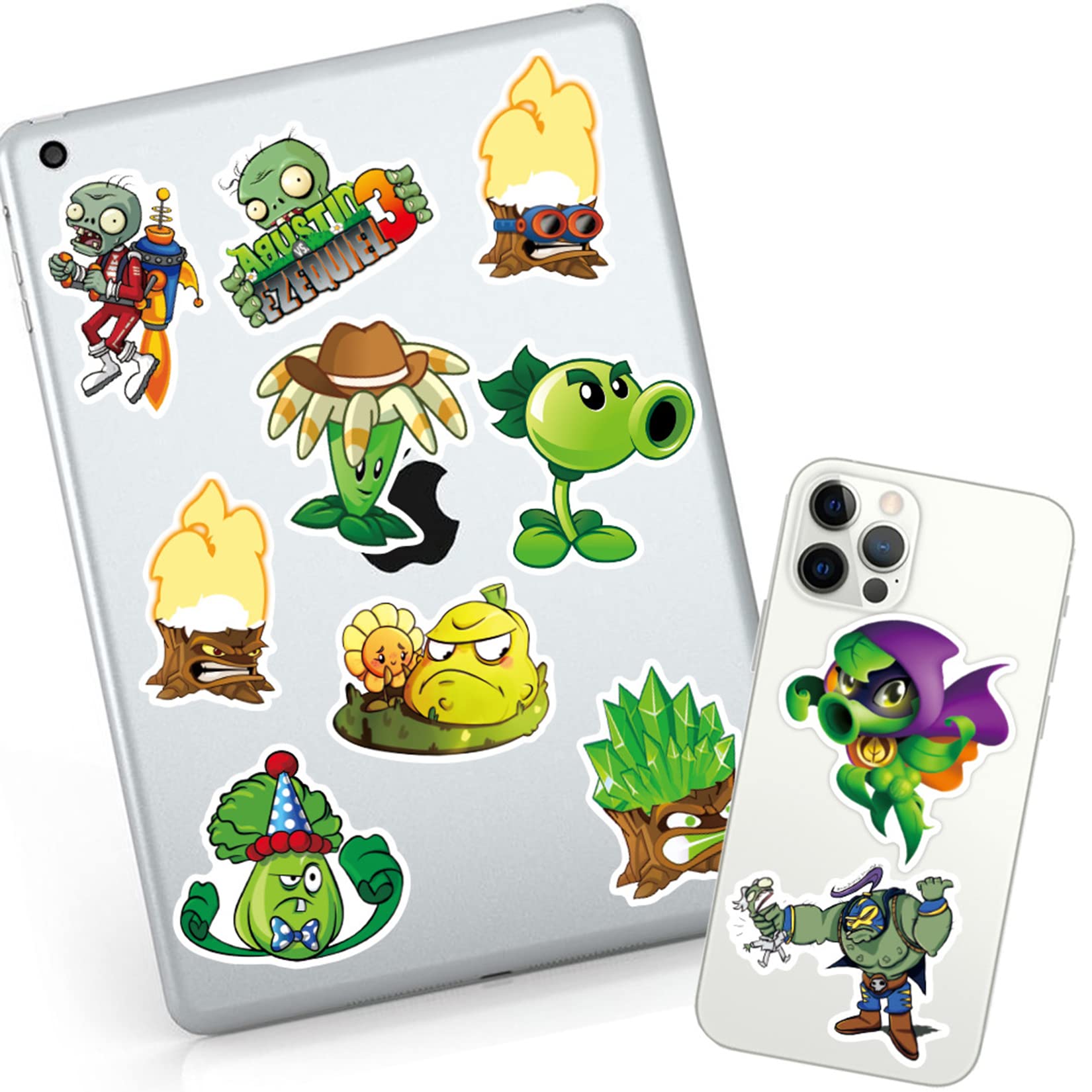 Ltzstone 100Pcs Plants Vs. Zombies Stickers Decals For Laptops Water Bottles Toys And Gifts For Kids Teens Girls Perfect For Lap