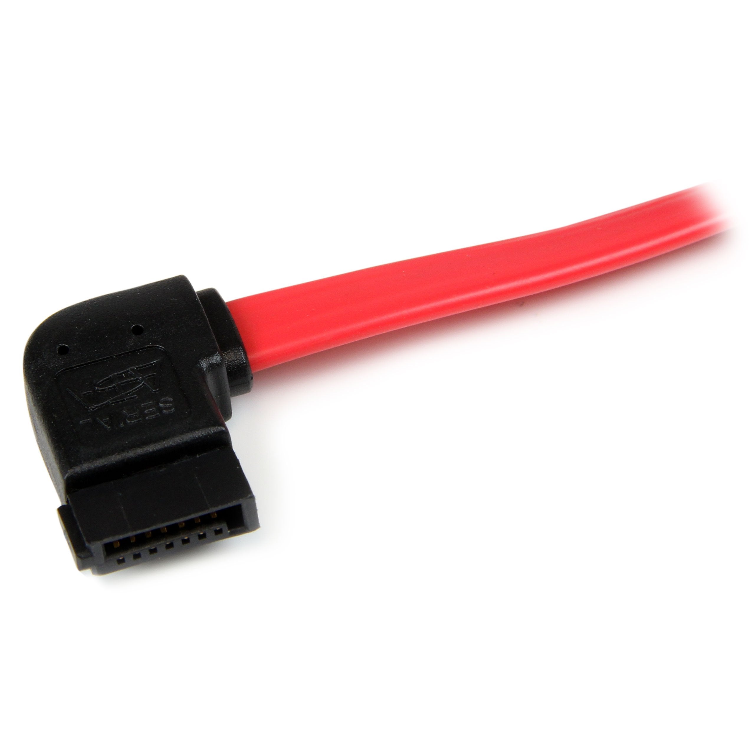 Startech.Com 18In Sata To Left Side Angle Sata Serial Ata Cable   Straight To Left Side Angled Sata Cable 18 Inch