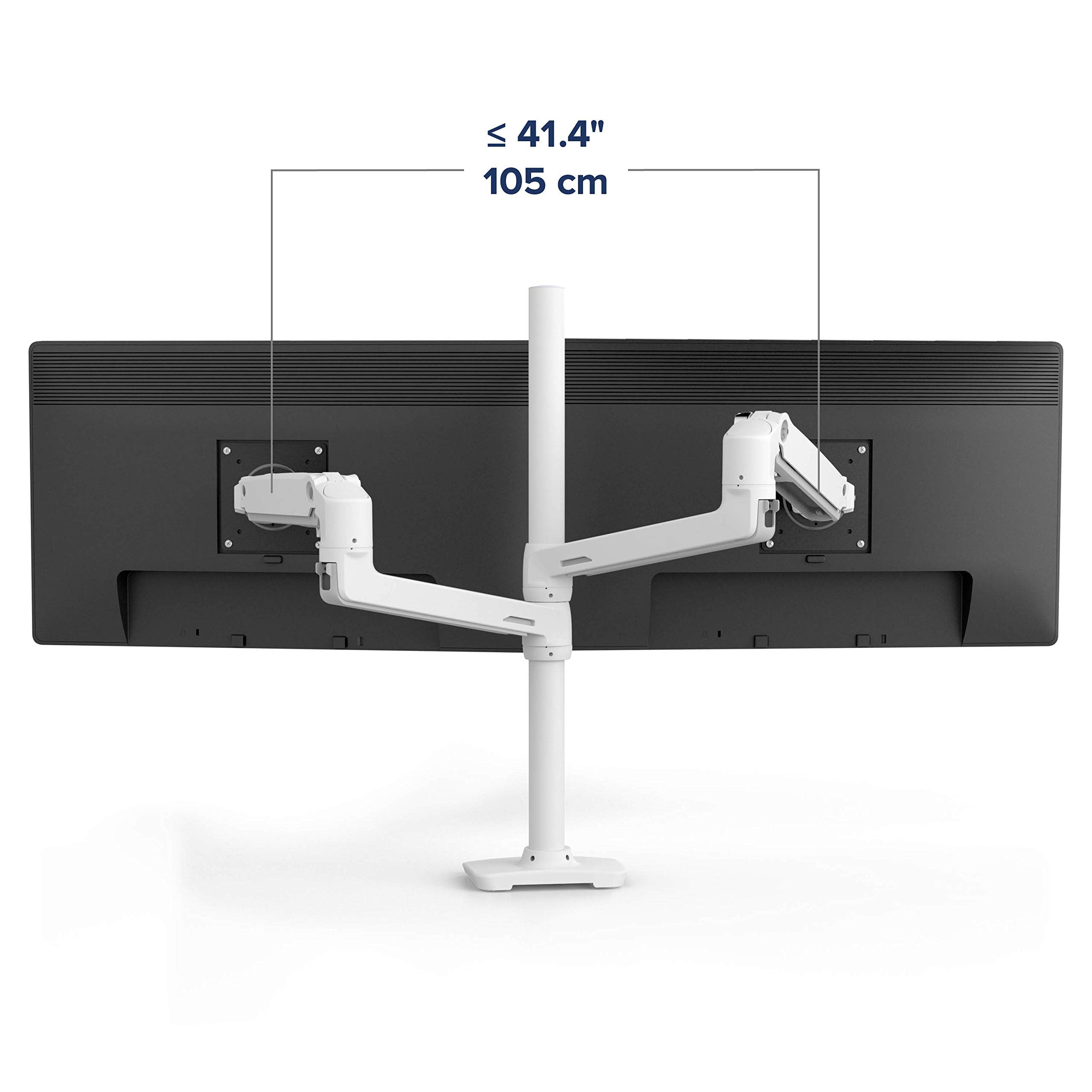 Ergotron � LX Vertical Stacking Dual Monitor Arm, VESA Desk Mount � for 2 Monitors Up to 40 Inches, 7 to 22 lbs Each � Tall Pole, White