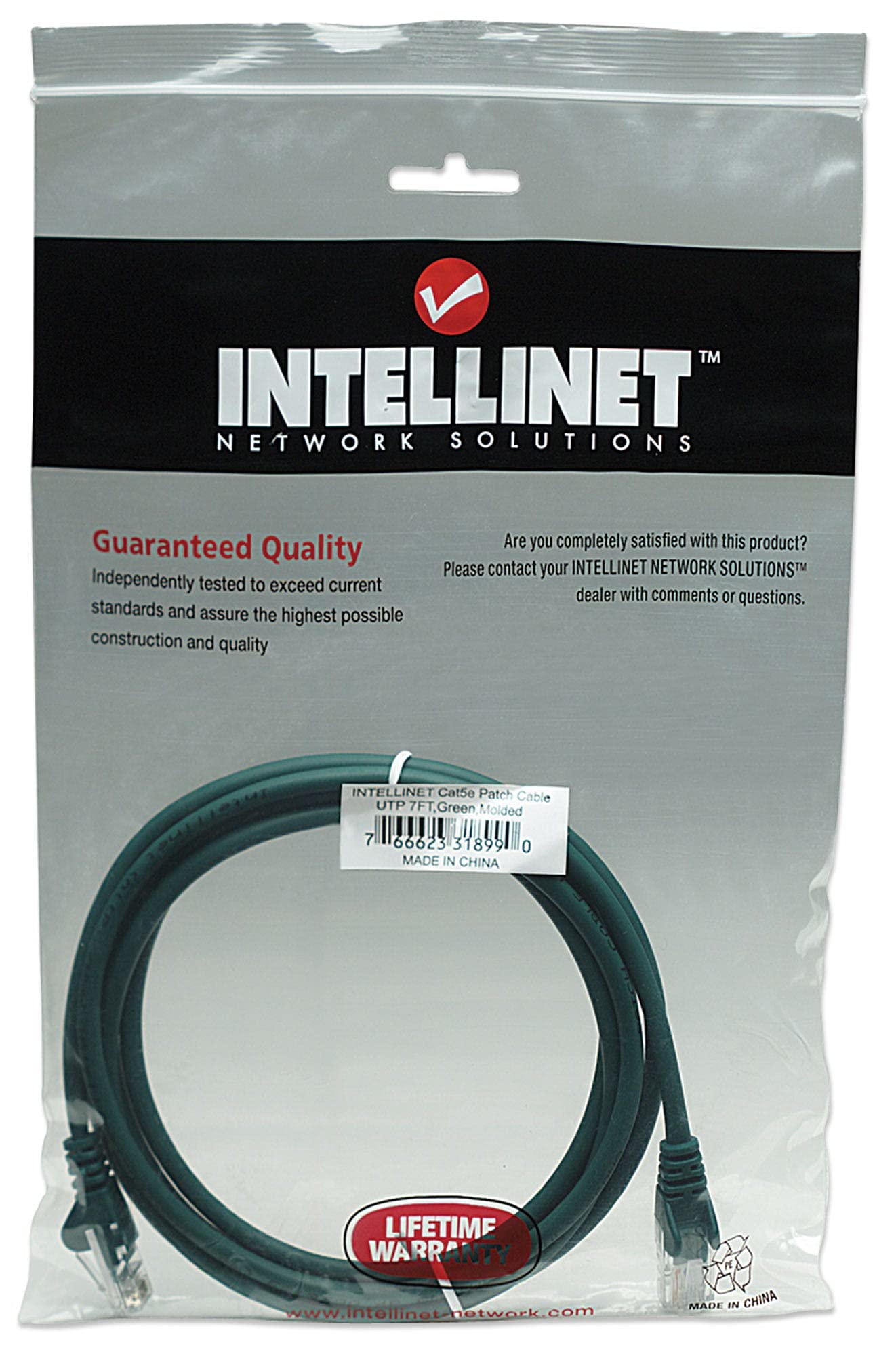 Intellinet Network Solutions Cat5E Rj 45 Male/Rj 45 Male Utp Network Patch Cable, 7 Feet (318990)