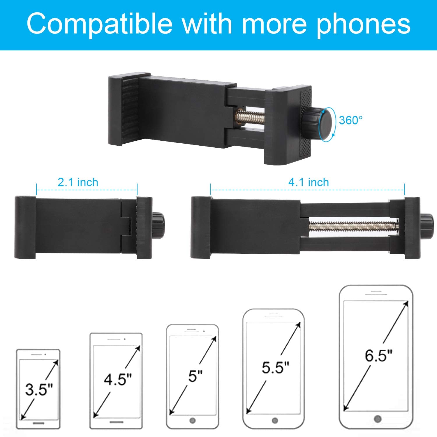 Itodos Portable Flexible Cell Phone Holder Stand For Treadmill, Spin Bike, Bed, Car, Kitchen, Desk, Grocery Shopping Cart,Compat