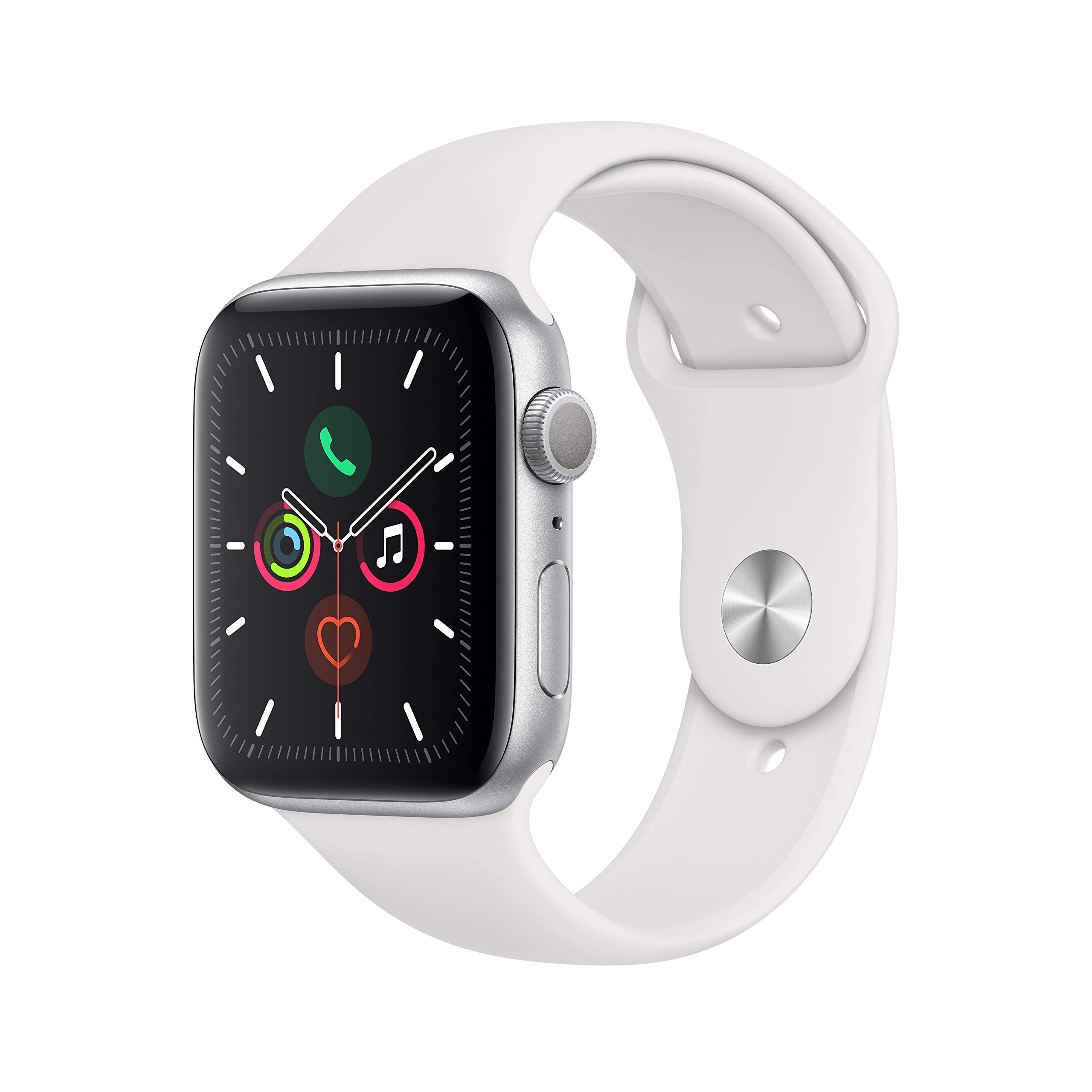 Apple Watch Series 5 (GPS  40MM) - Silver Aluminum Case with White Sport Band (Renewed)-New