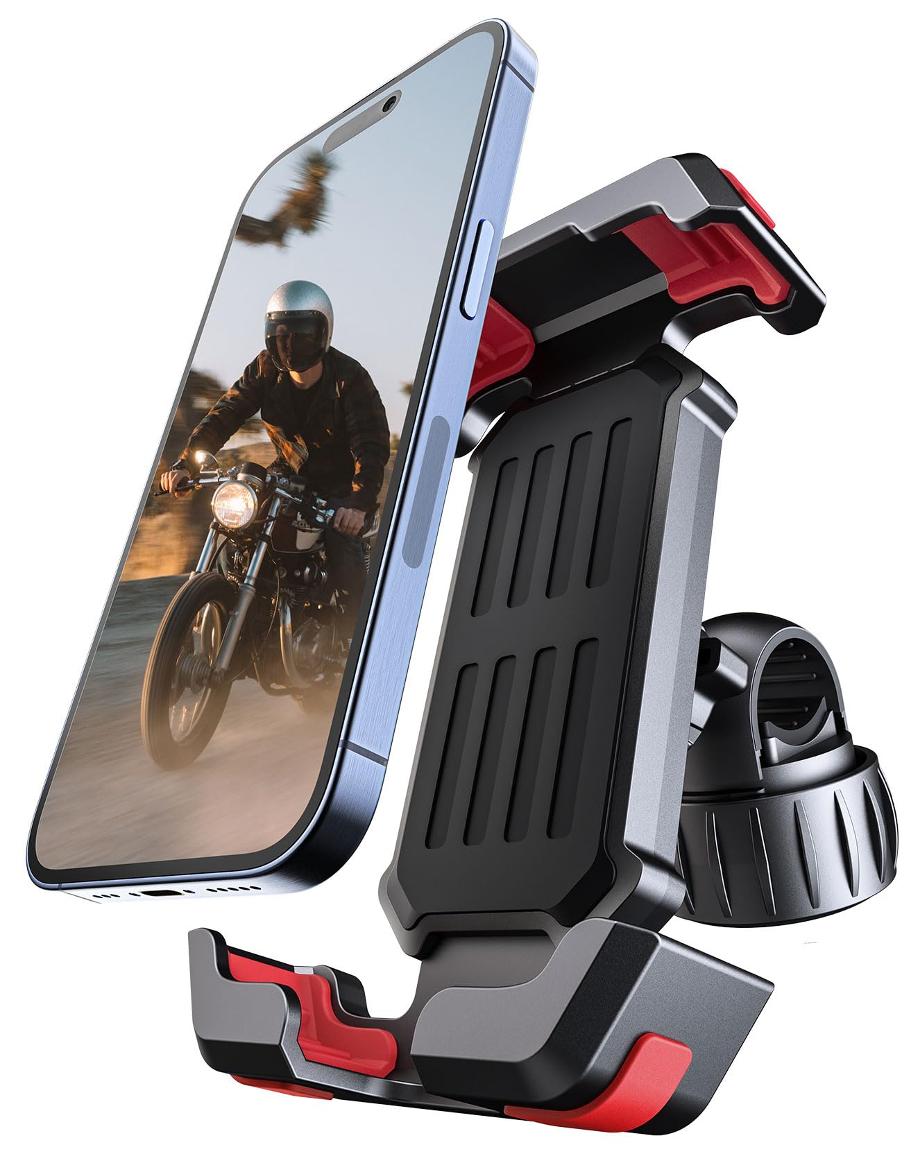 Motorcycle Bike Phone Holder, [Upgraded 3S Quick Install] [7.2 In Big Phone Friendly] Adjustable Motorcycle Phone Mount Universa