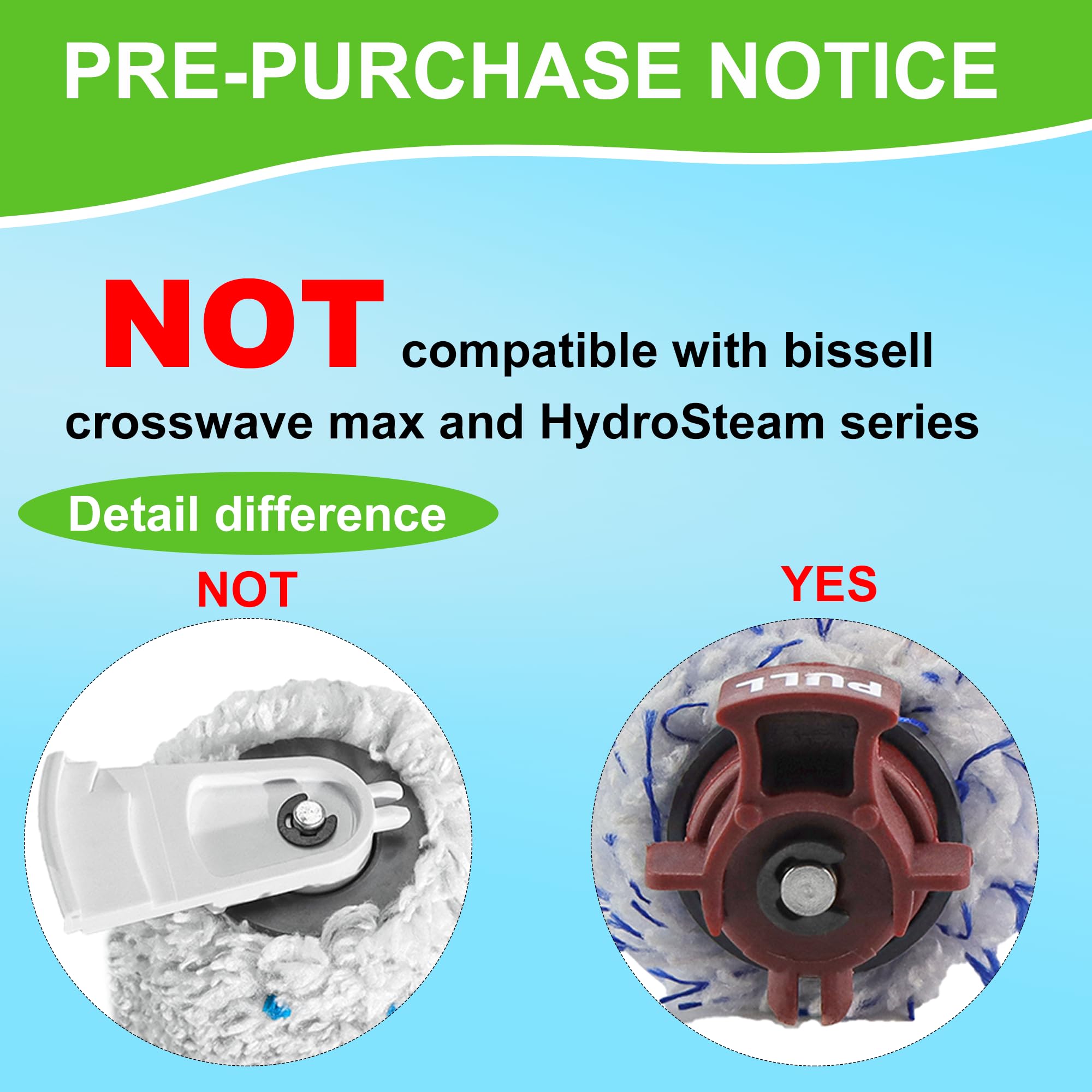 LUXRILIX Crosswave Brush Roll & Filter Replacement for Bissell 1785A 2306A, Red/Blue/Green/White, Durable PP Material