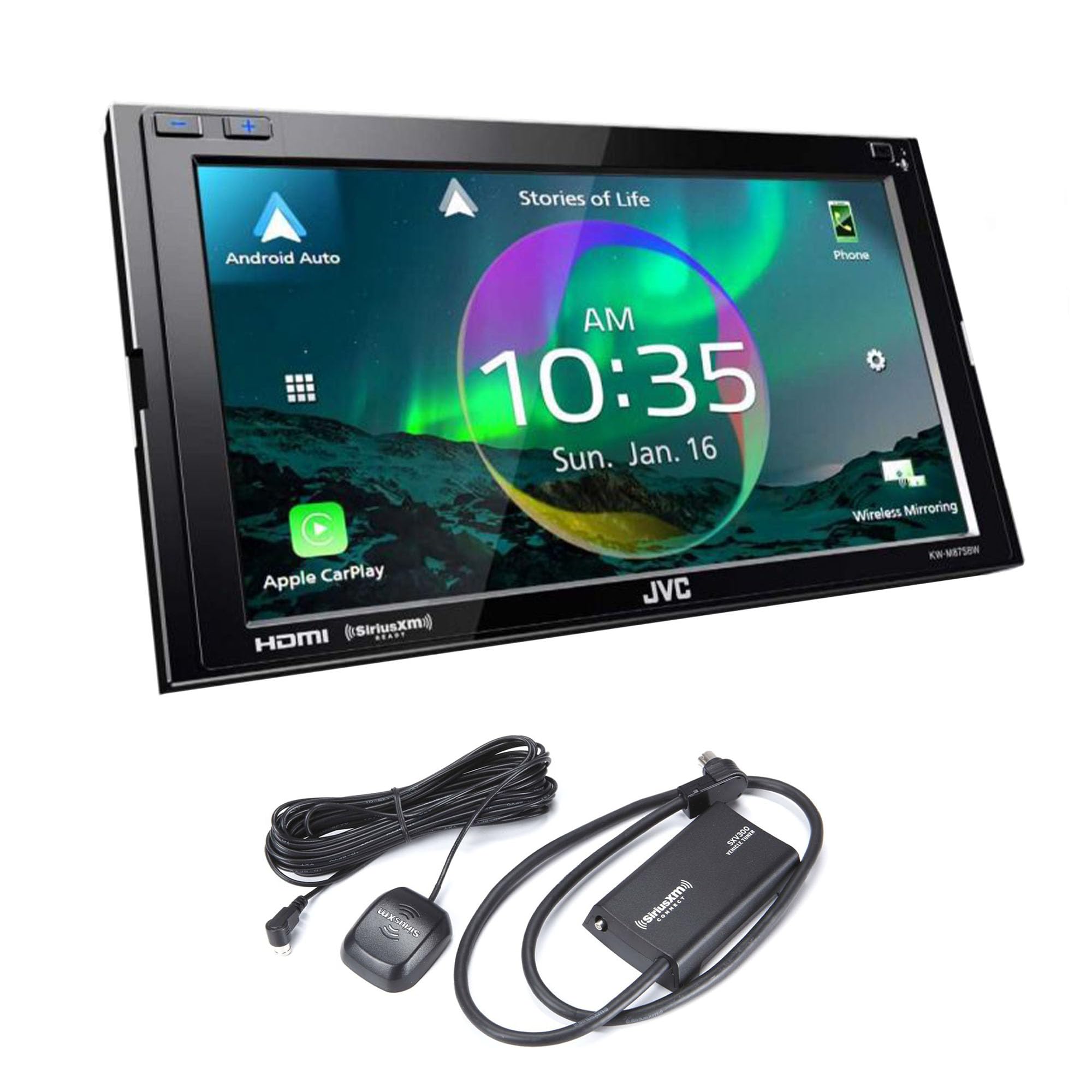 Jvc Kw-M875Bw Digital Multimedia Receiver W/Wireless Carplay And Android Auto, Bt And High Res Audio (Does Not Play Cds) With Sx