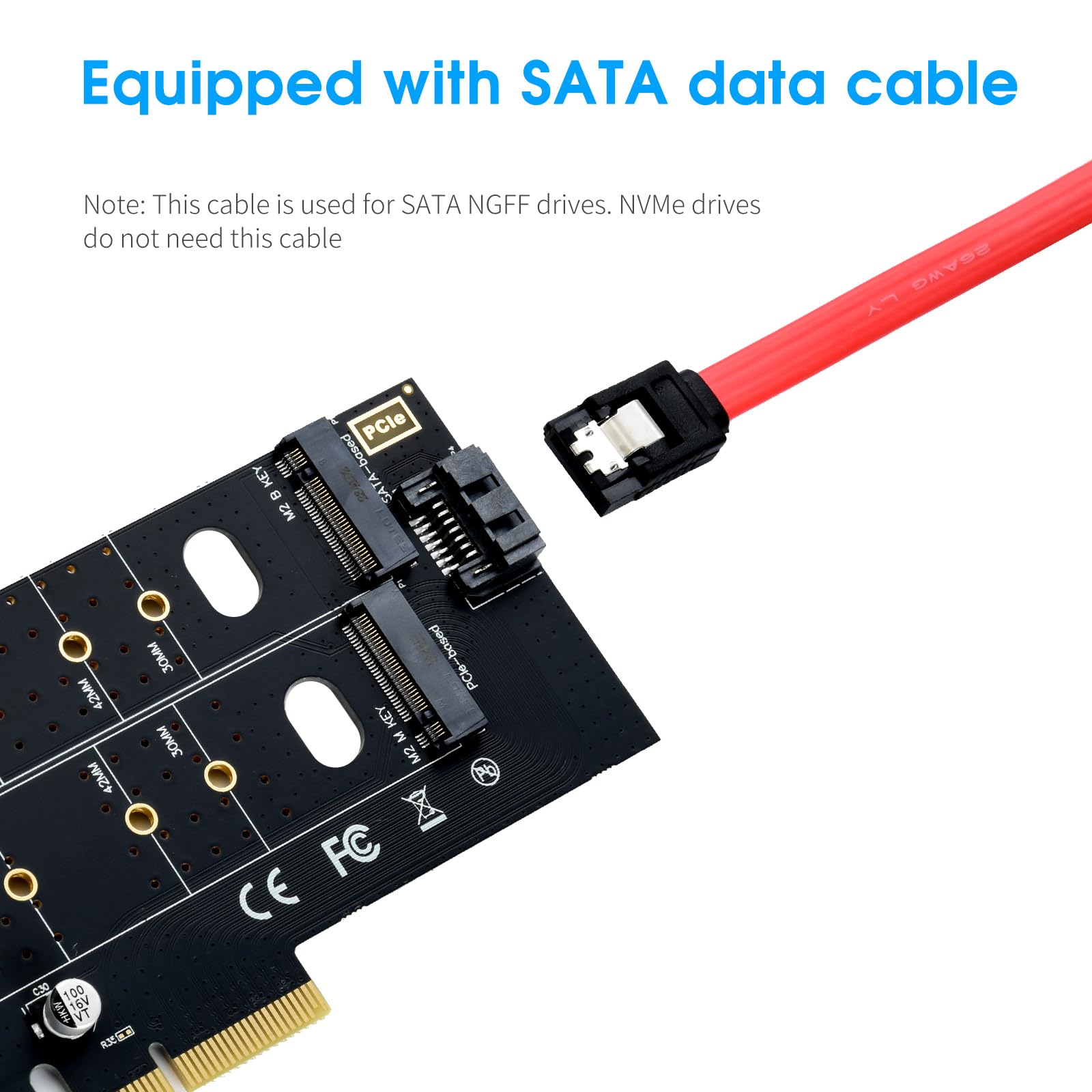 Eluteng Dual M.2 Pcie Adapter Nvme/Ngff To Pcie X4 Expansion Card 32Gbps Pcie Nvme Ssd Adapter Compatible With B Key/M Key/B&M K