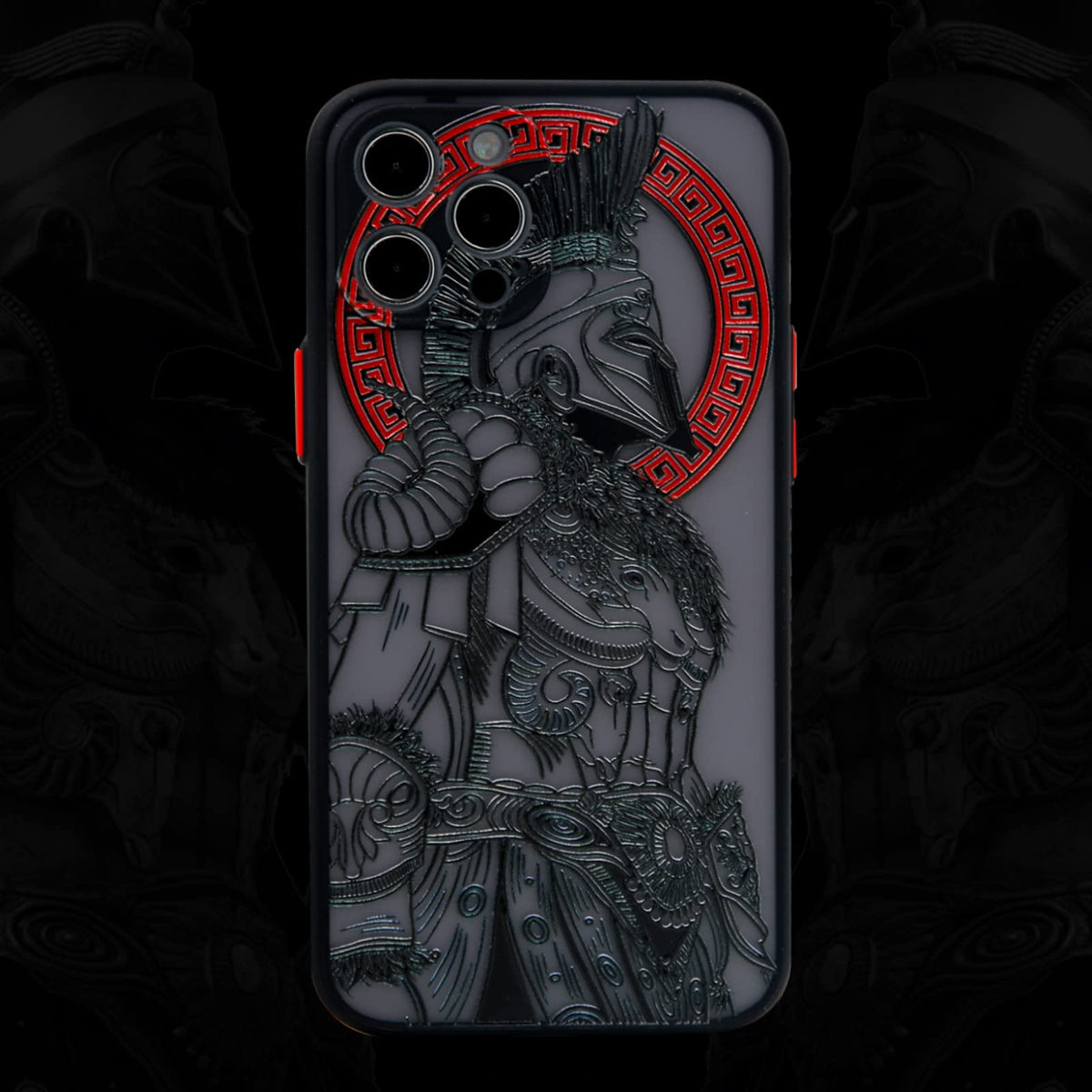 Cool Gladiator Phone Case With 3D Embossed Compatible For Iphone 12 Pro Max Clear Frosted Trendy Iphone Case