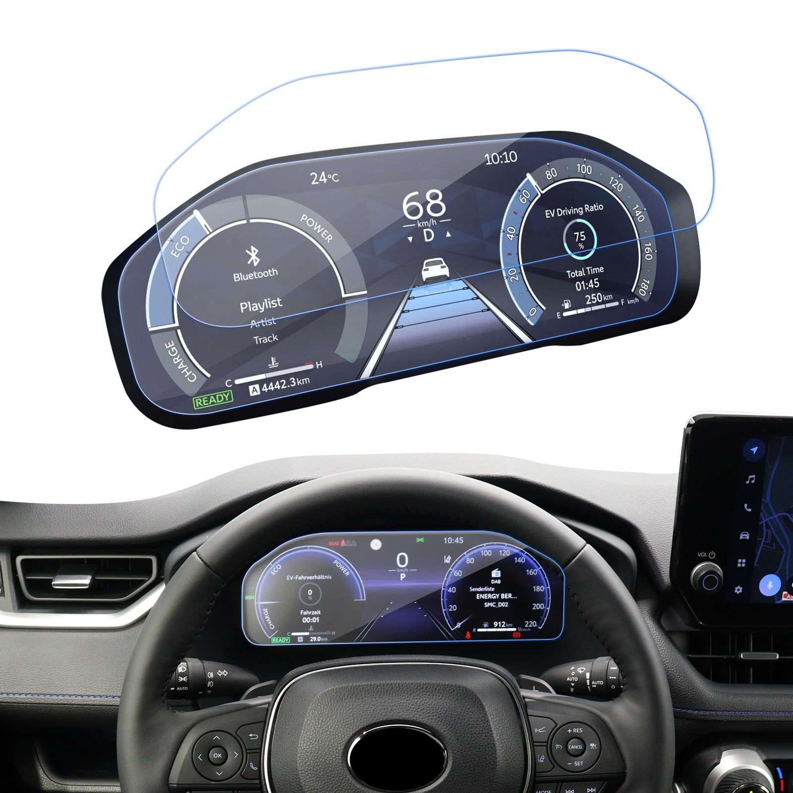 Lantu 2Pcs Car Dashboard Nano Screen Protector For 12.3 Inch 2024 2023 Toyota Rav4 Accessories Dash Board High Profile Lcd Instr