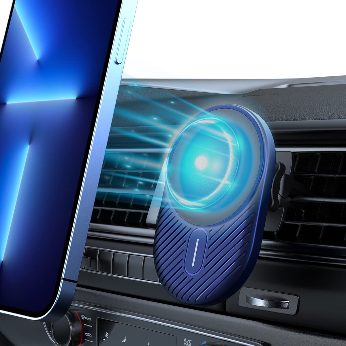 Magnetic Wireless Car Charger Vent Mount For Mag Safe Iphone 15 14 13 12 11 Plus Pro Max Mini Magnet Car Charger 15W Mag Safe Ph