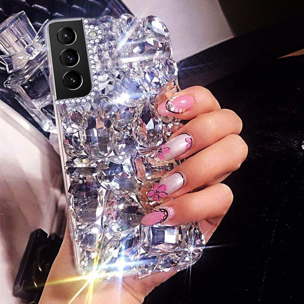 Bonitec For Samsung Galaxy S23 Case Bling Sparkle 3D Glitter Case For Women Girls Luxury Shiny Crystal Rhinestone Diamond Bumper