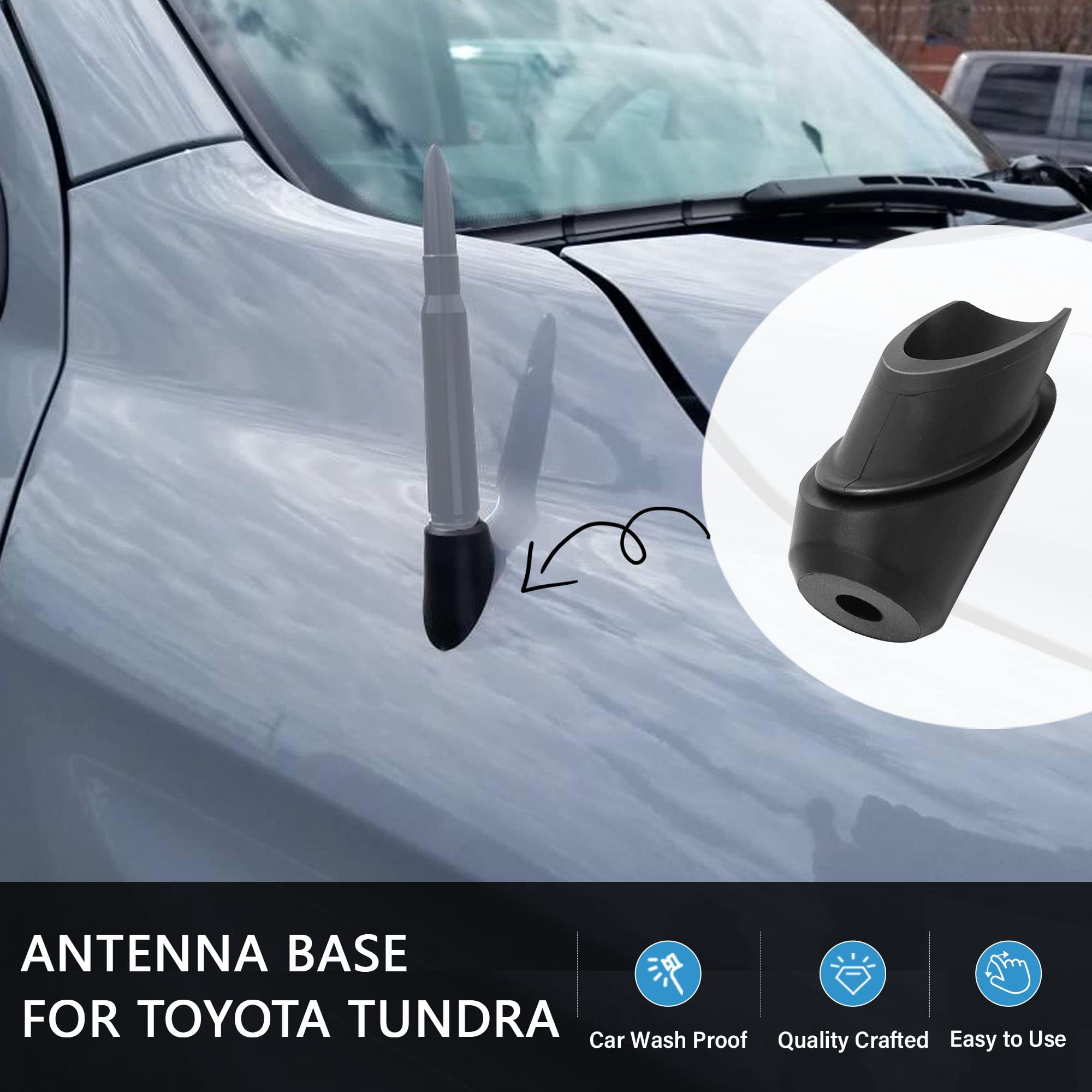 Anina Antenna Base For Toyota Tundra 2014 2015 2016 2017 2018 2019 2020 86392 0C030 Antenna Ornament Grommet Rubber Mount Car Radio Antenna Bezel