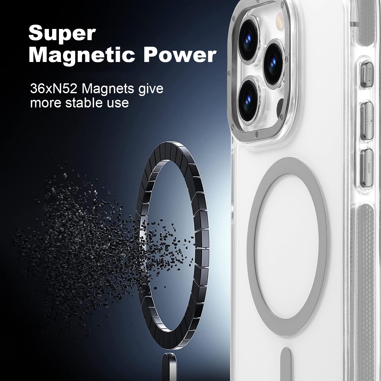 Gyizho Magnetic Case For Iphone 15 Pro Max Case, [Military Grade Drop Tested] [Compatible With Magsafe] Slim Protective Cover Tr