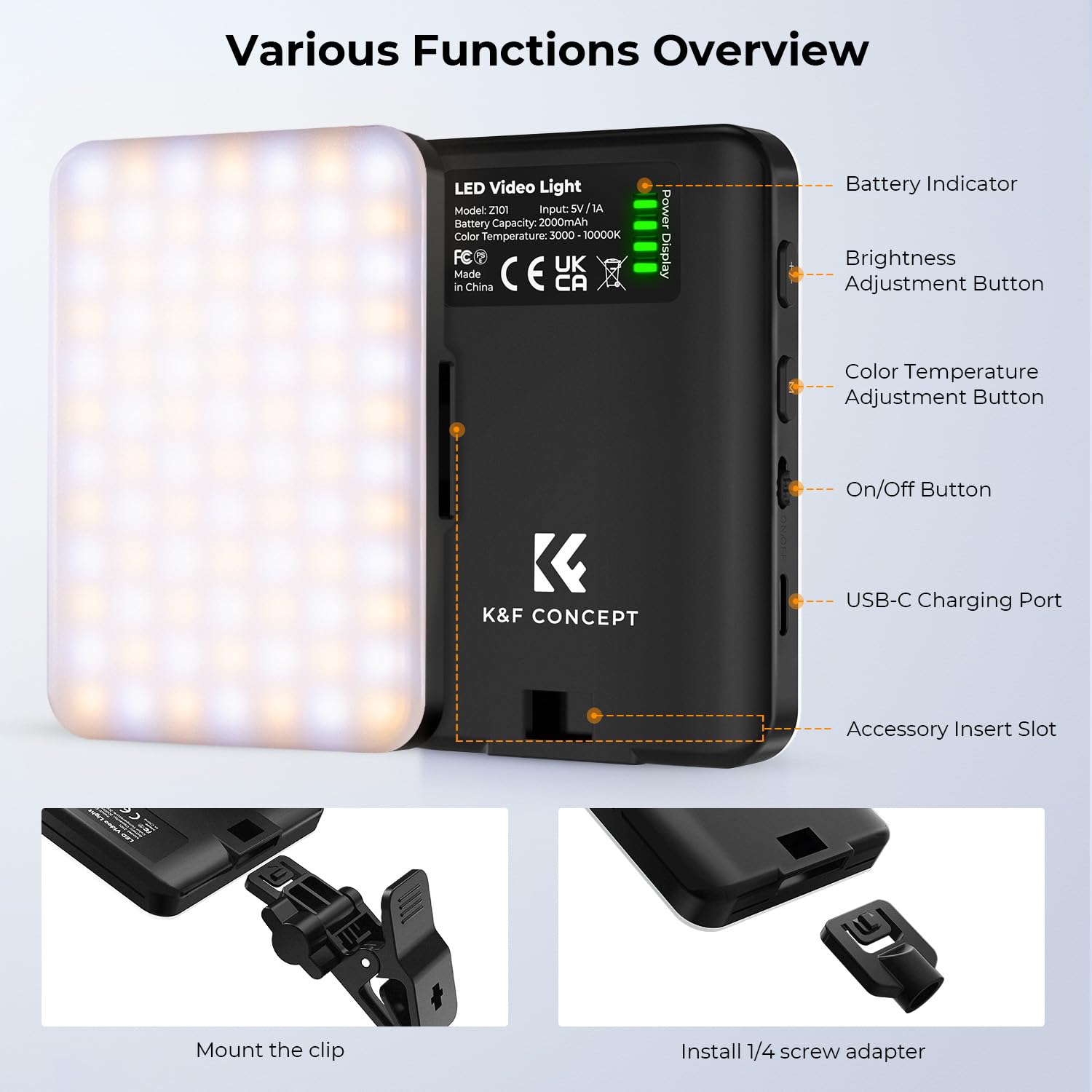 K&F Concept Video Light - Thumbnail 4