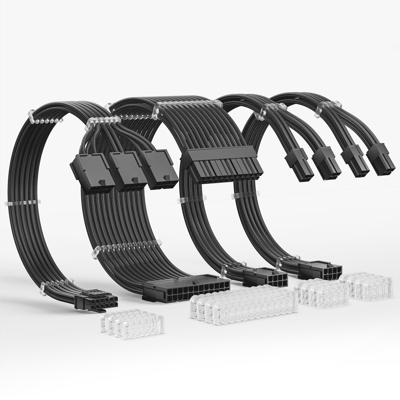 Asiahorse 12Vhpwr Cable Extension Kit, 16Awg Pcie 5.0 Psu Cable Extension Kit Soft Braided Power Supply Cable Extension, 24Pin A