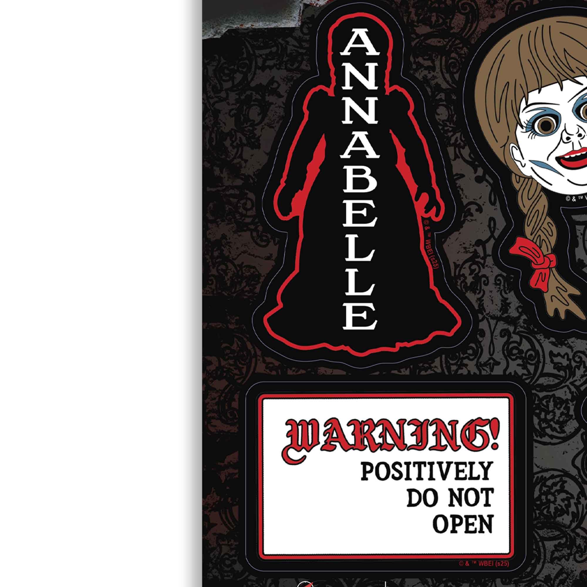 Annabelle 4Pk Adhesive Vinyl Decals - Creepy Horror Movie Sticker Set Featuring The Possessed Doll