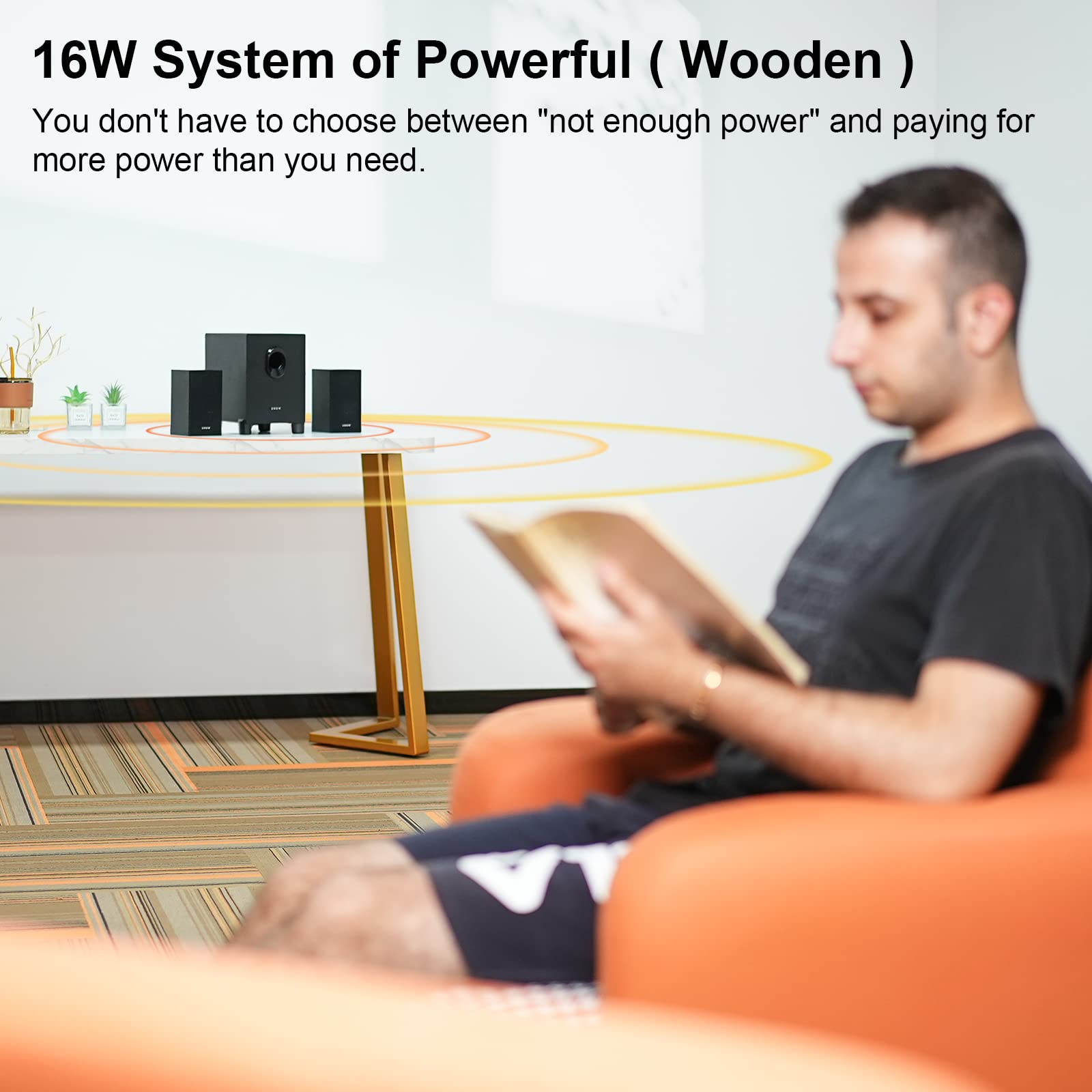 Orow S211 New Usb Powered 2.1 Multimedia Speakers System With Subwoofer,16W Computer Speakers,Strong Bass,3.5Mm Audio Inputs,Gre