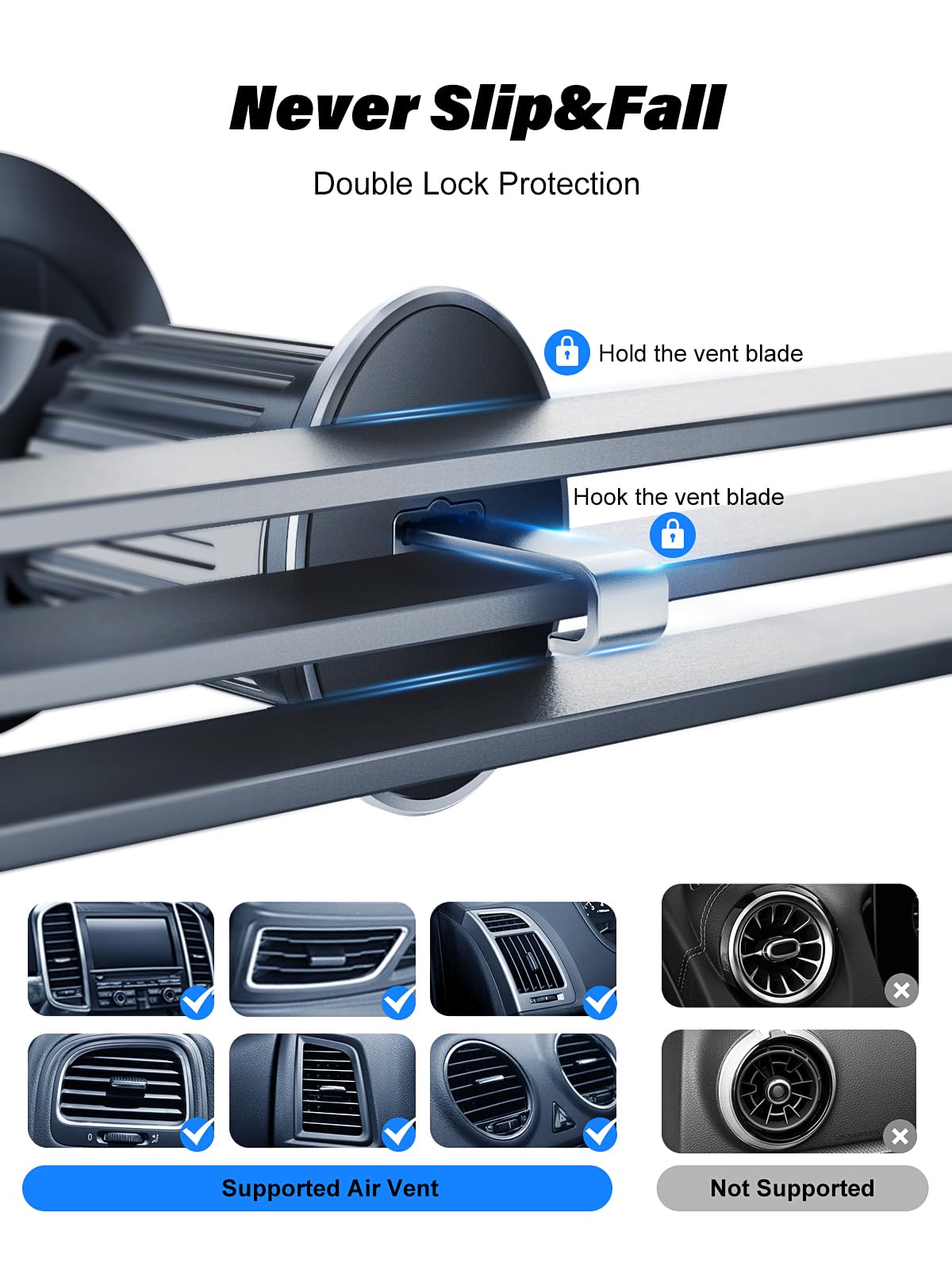 Rorhxia [Military-Grade] Magnetic Phone Holder For Car [Upgraded Strongest Magnet Power] Car Magnet Phone Mount, Air Vent Hands-