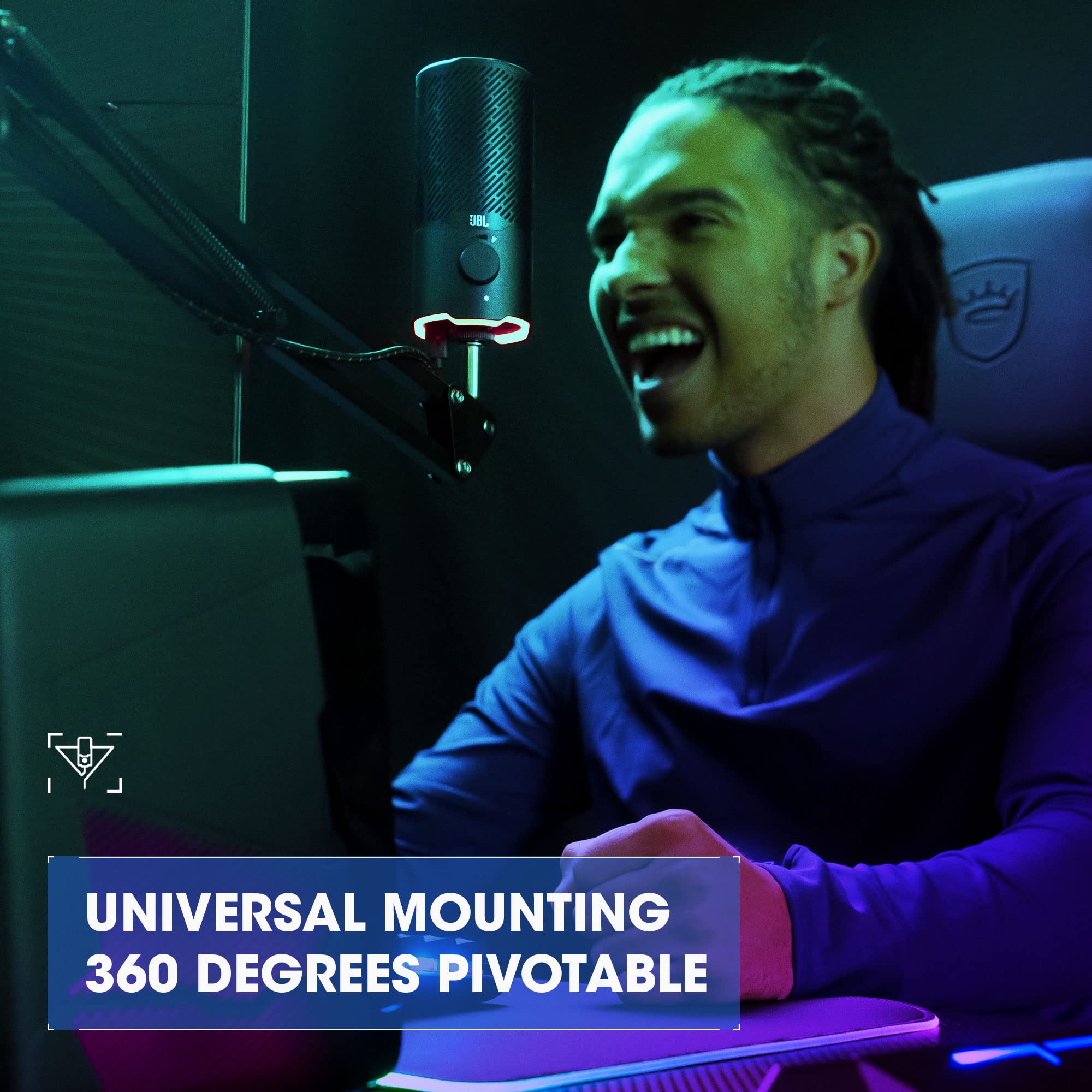 Jbl Quantum Stream: Dual Pattern Premium Usb Microphone For Streaming, Recording And Gaming, Voice Monitoring With Easy Volume C