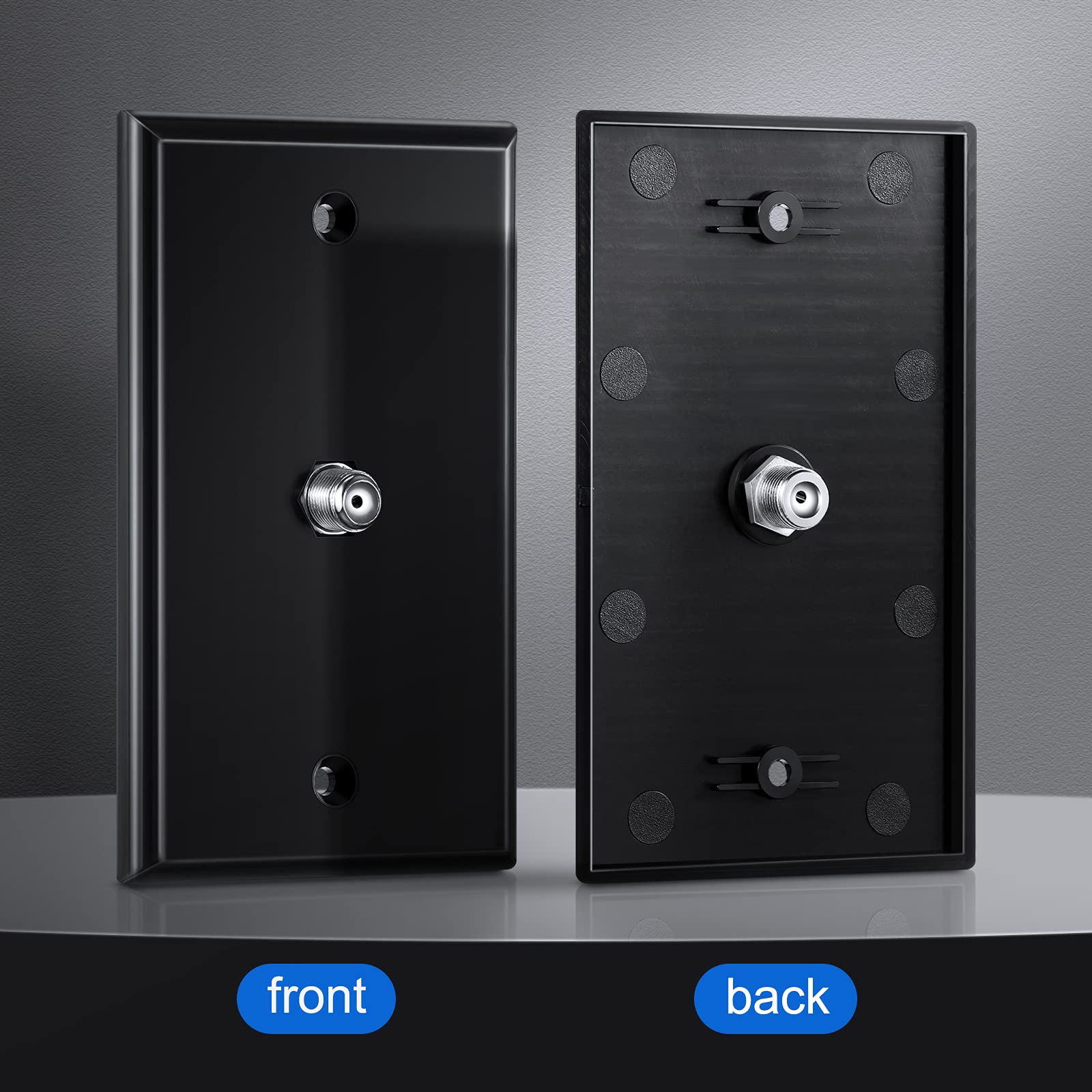 4 Pieces Coax Wall Plate 1 Port Tv Cable Wall Plate F Connector Wall Plate Single Gang Video Wall Jack Wall Plates (White And Bl