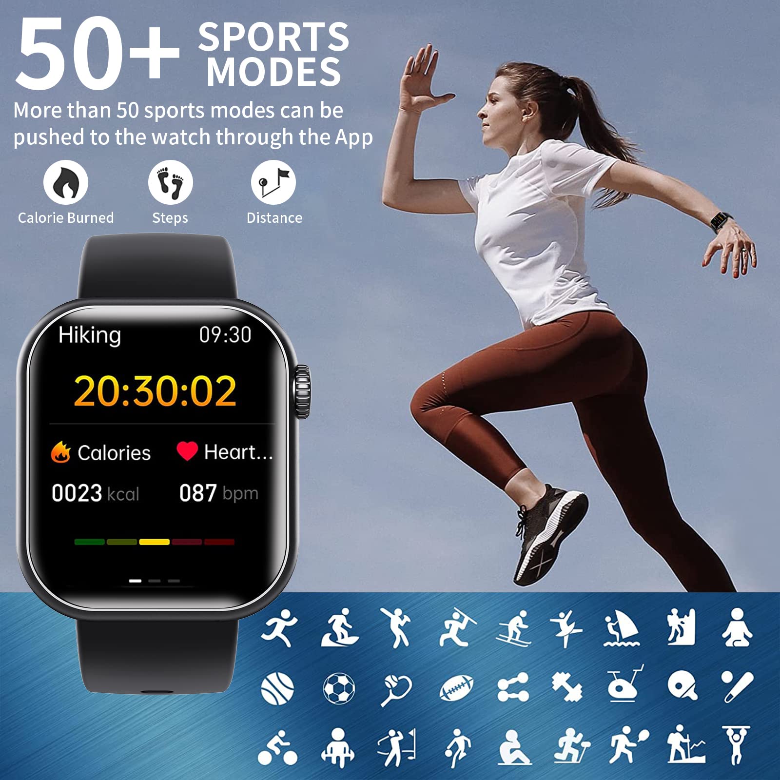 Nekopa Military Smart Watch For Men Outdoor Ip67 Waterproof 1.9 '' Hd Touch Screen Tactical Fitness Activity Tracker And Smartwa